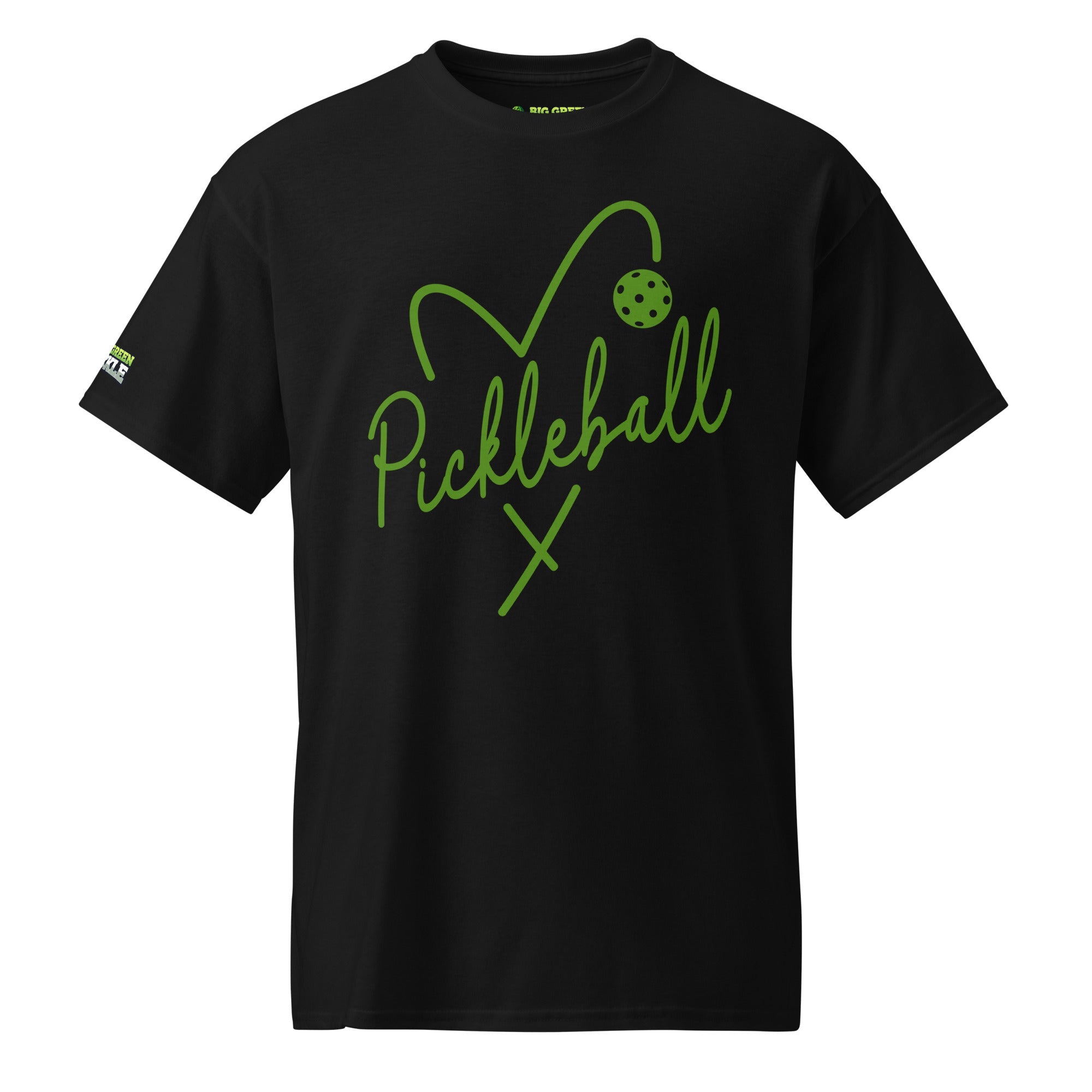 Green Heart Pickleball DryBlend T-Shirt - Black