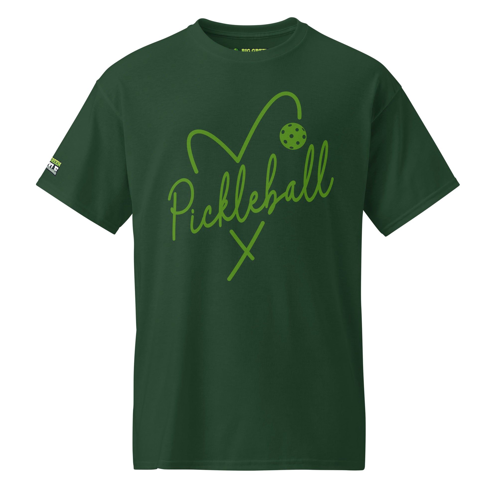 Green Heart Pickleball DryBlend T-Shirt - Forest Green