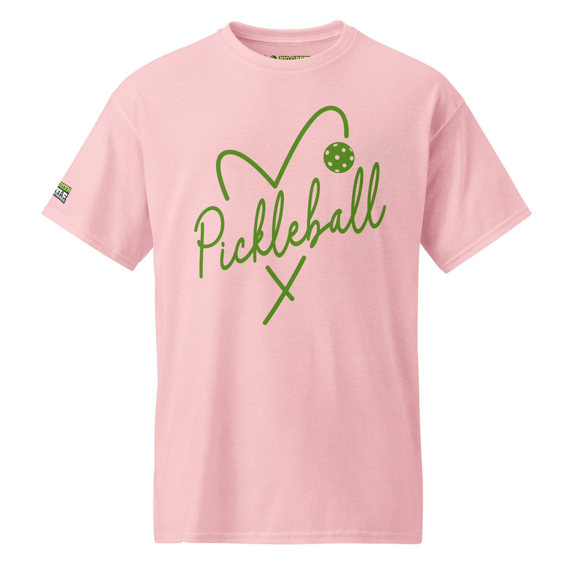 Green Heart Pickleball DryBlend T-Shirt - Light Pink