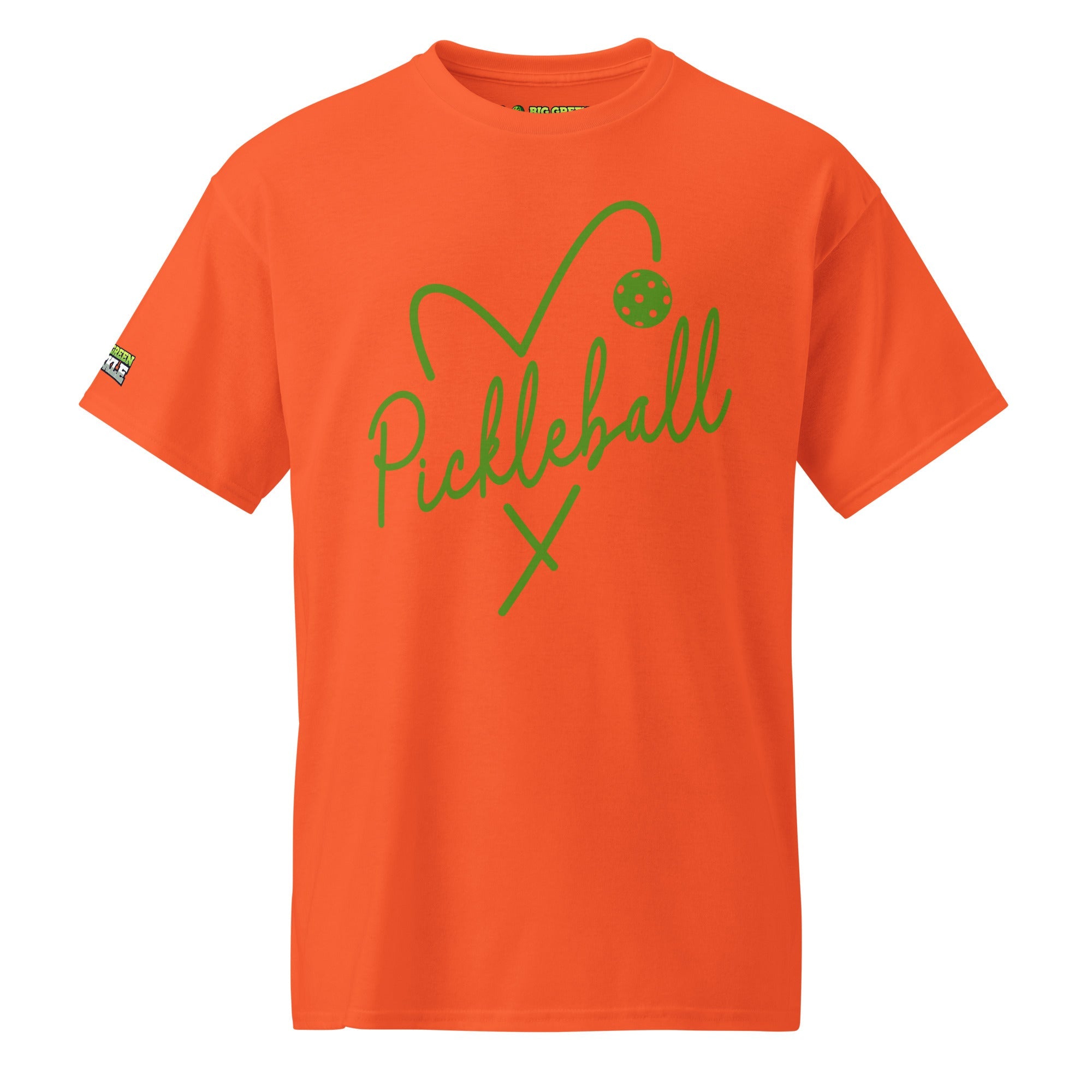 Green Heart Pickleball DryBlend T-Shirt - Orange