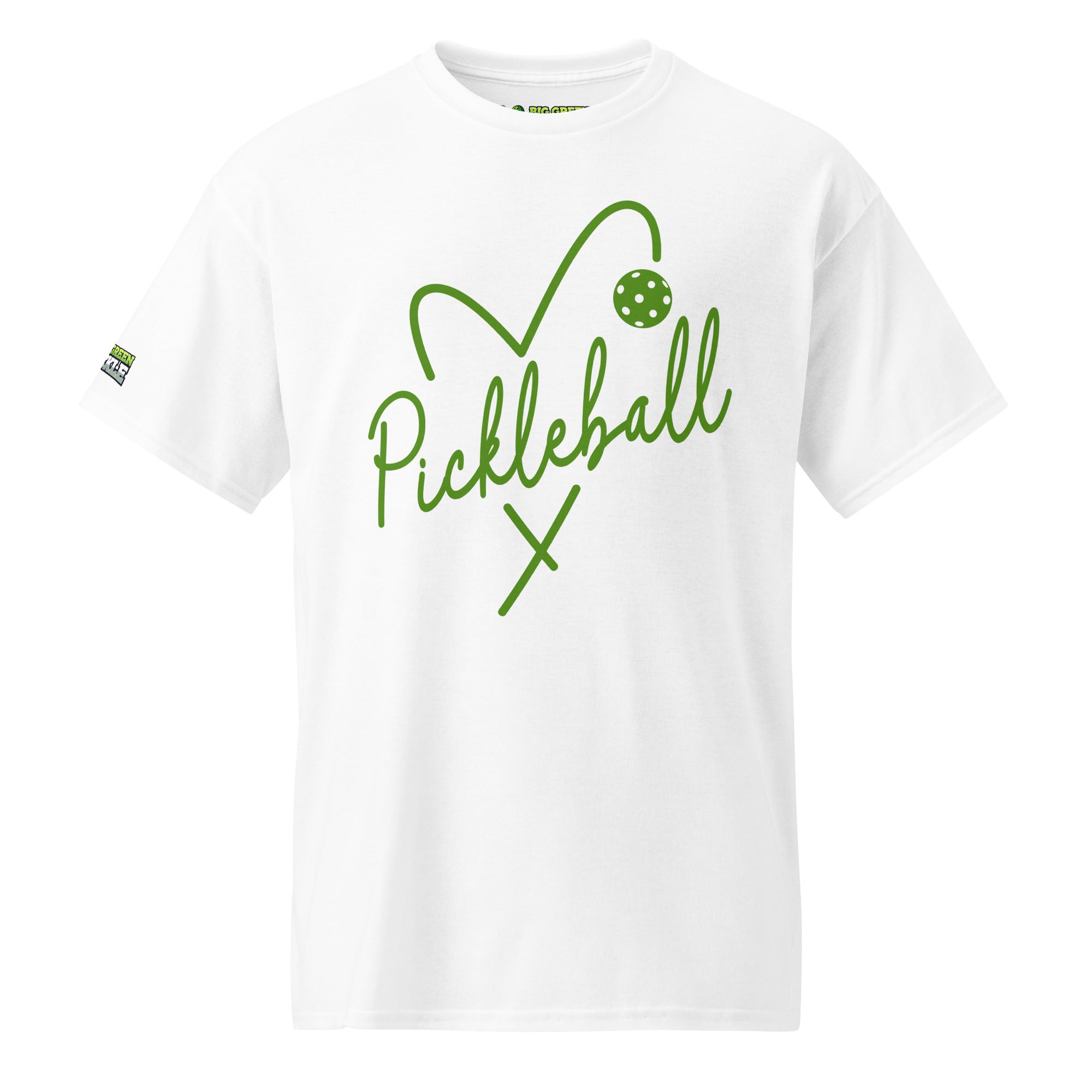 Green Heart Pickleball DryBlend T-Shirt - White