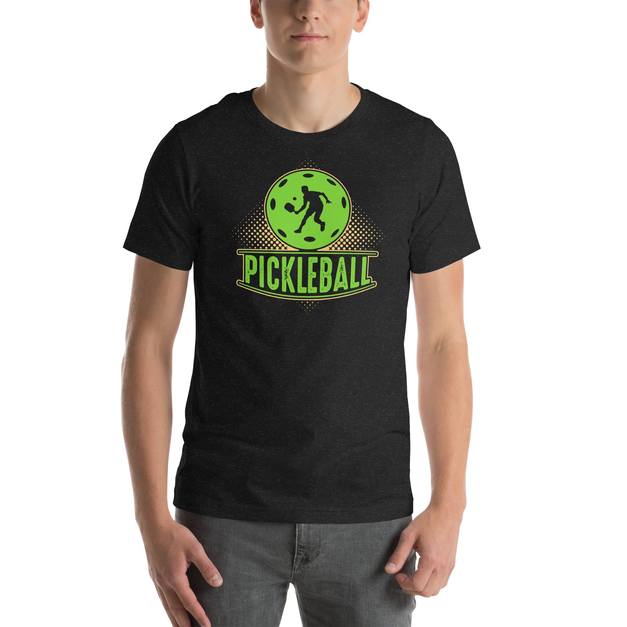 Green Pickleball Graphic Tee – Sporty & Fun - Black Heather