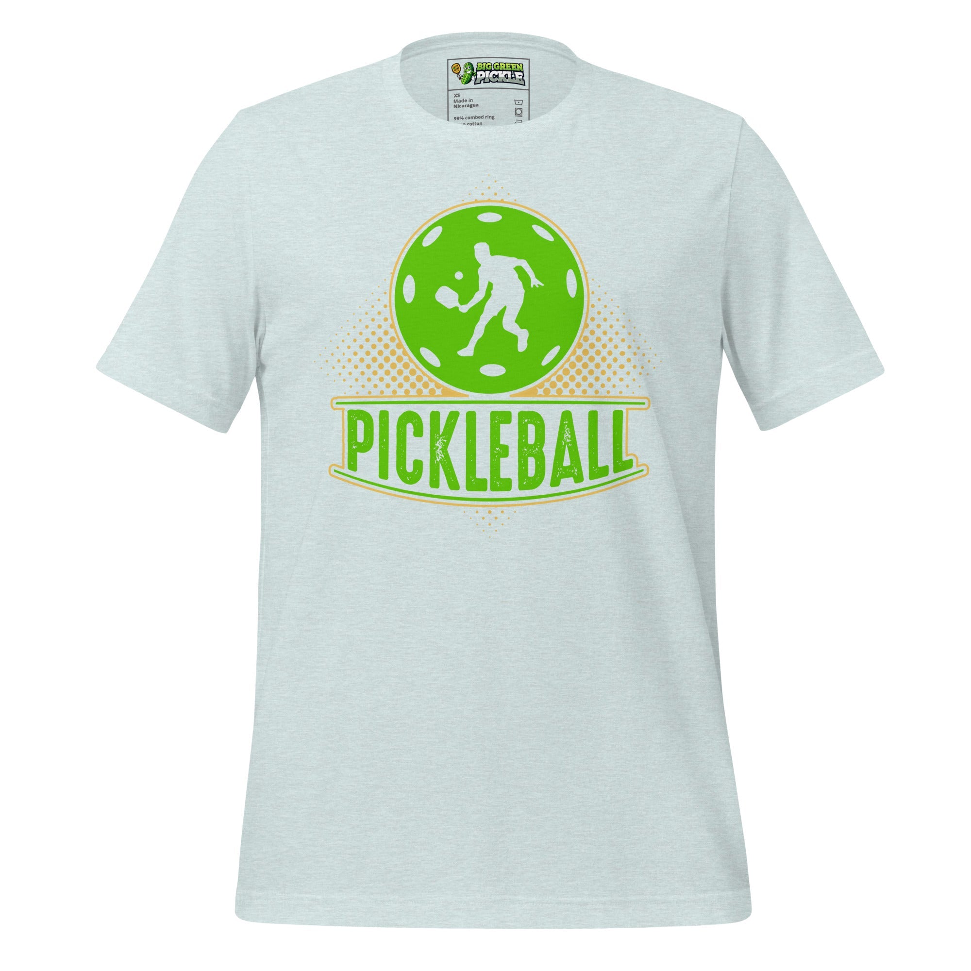 Green Pickleball Graphic Tee – Sporty & Fun - Heather Prism Ice Blue