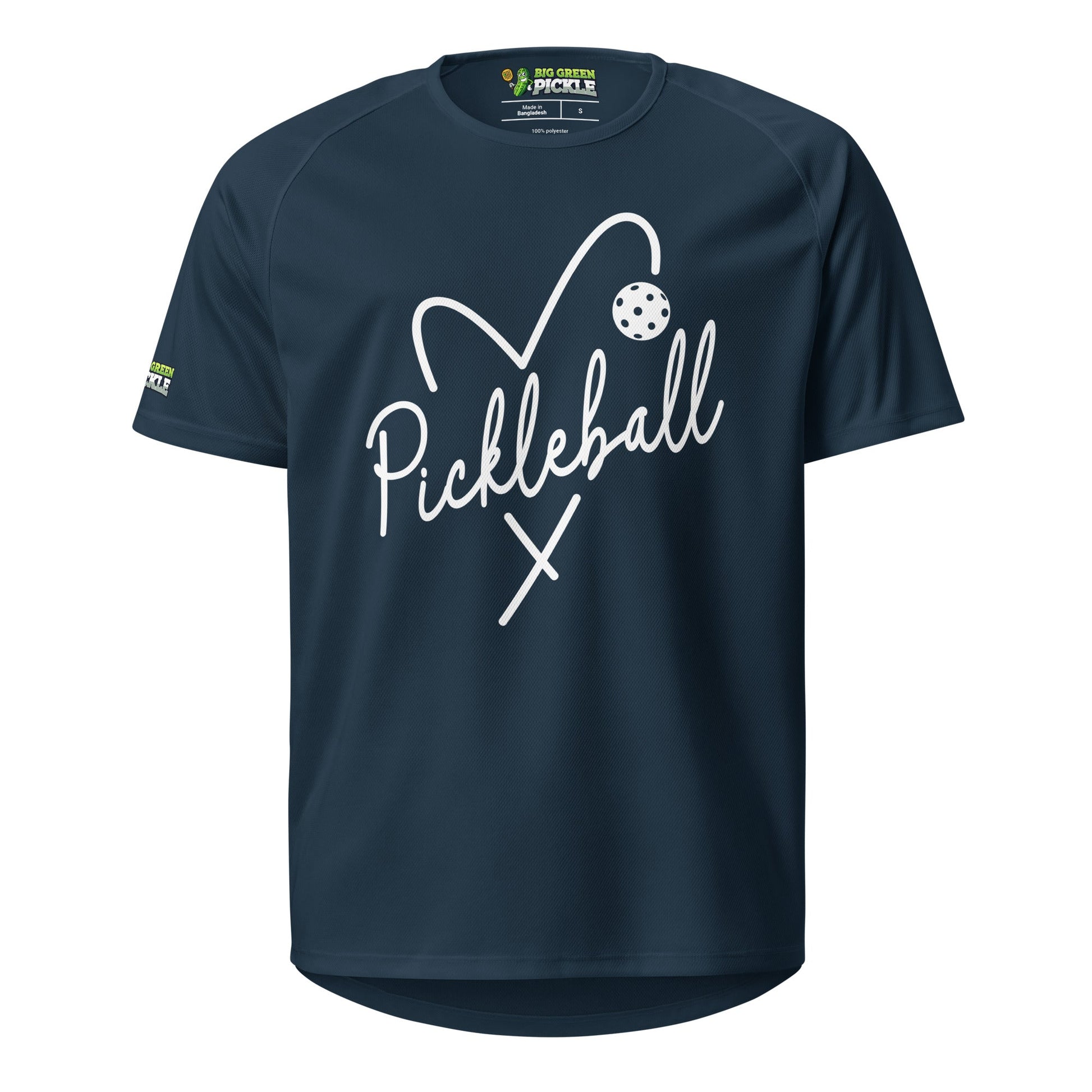 Heart Pickleball Moisture Wicking T-Shirt - French Navy