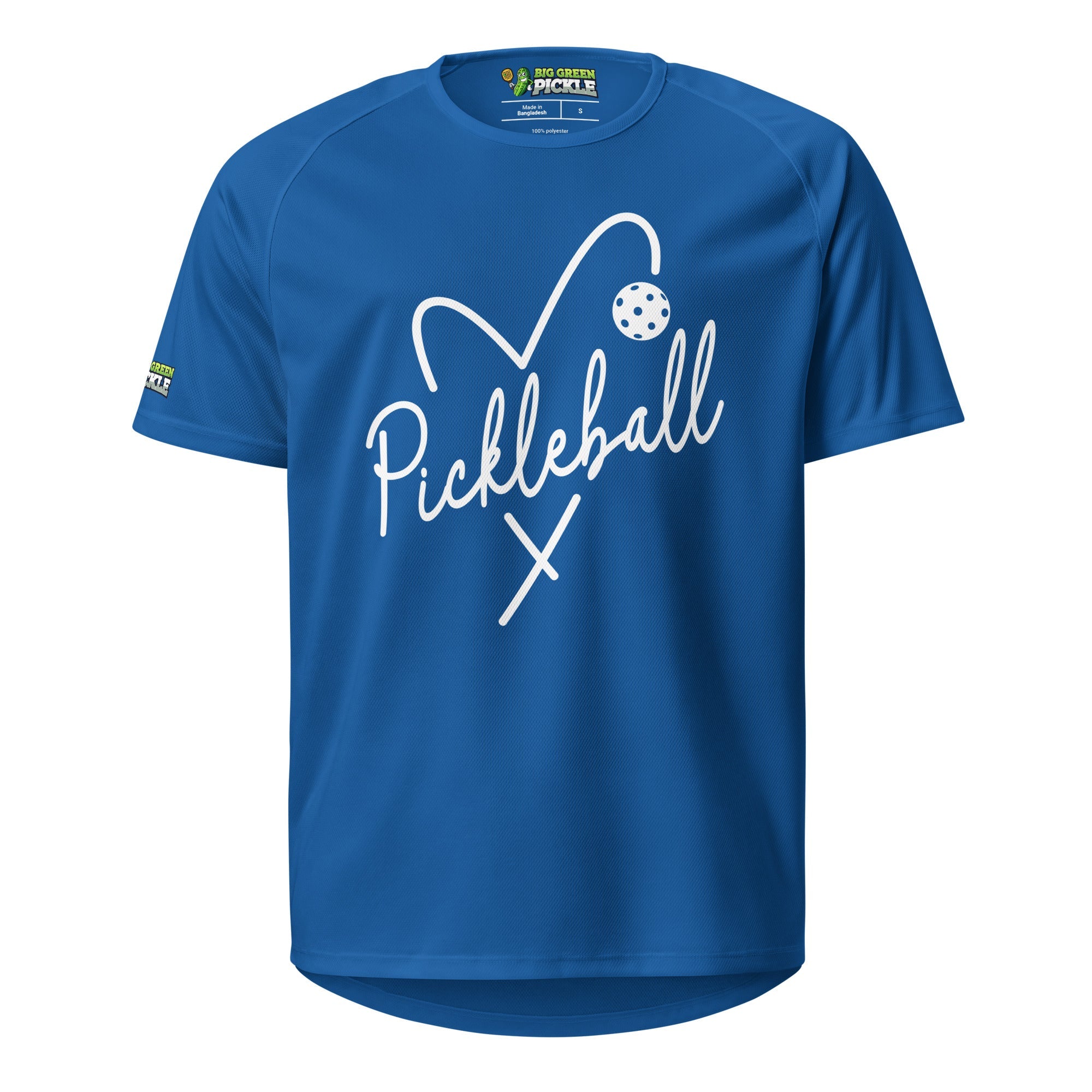 Heart Pickleball Moisture Wicking T-Shirt - Royal Blue