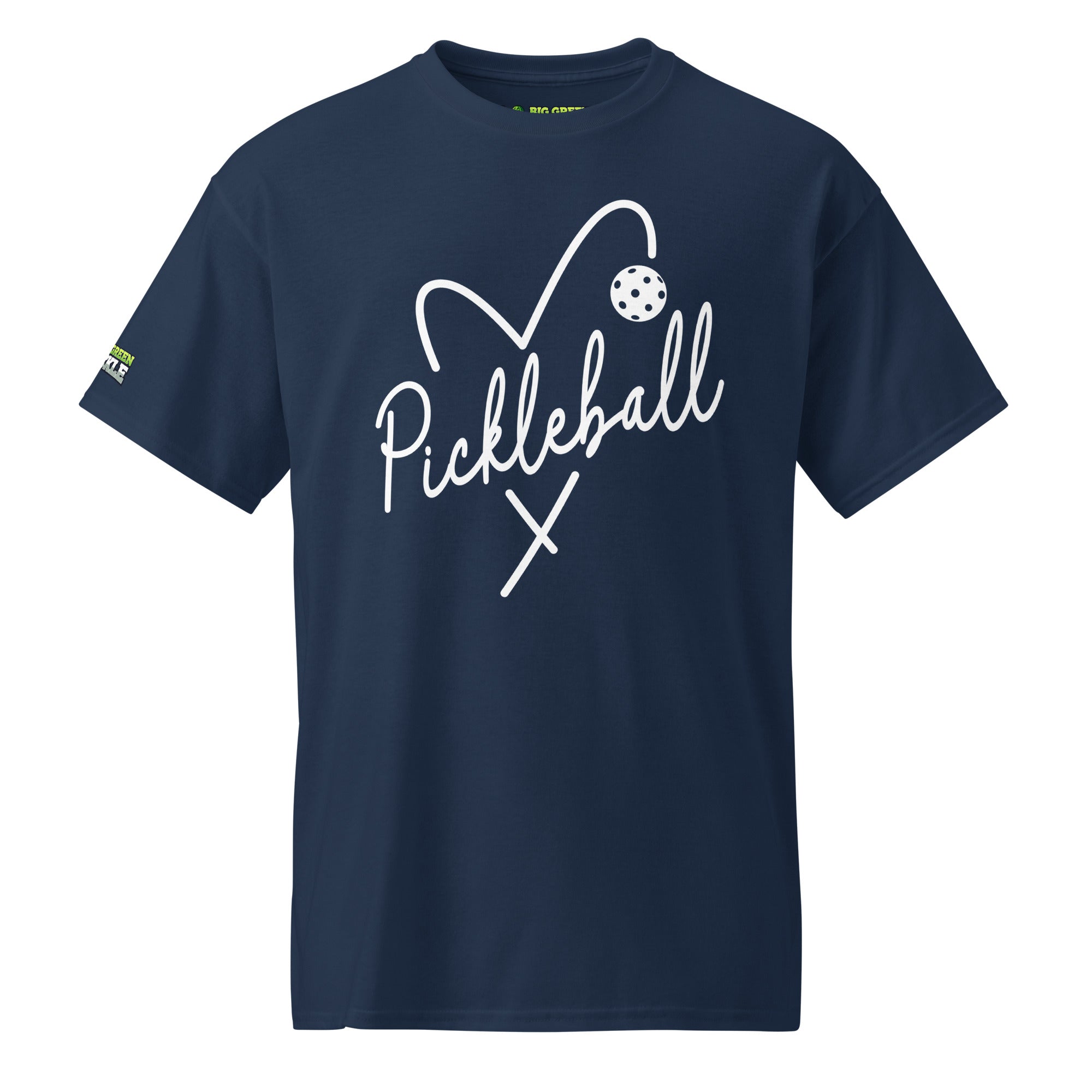 Heart Pickleball T-Shirt (50/50 Poly - Blend Tee) - Navy