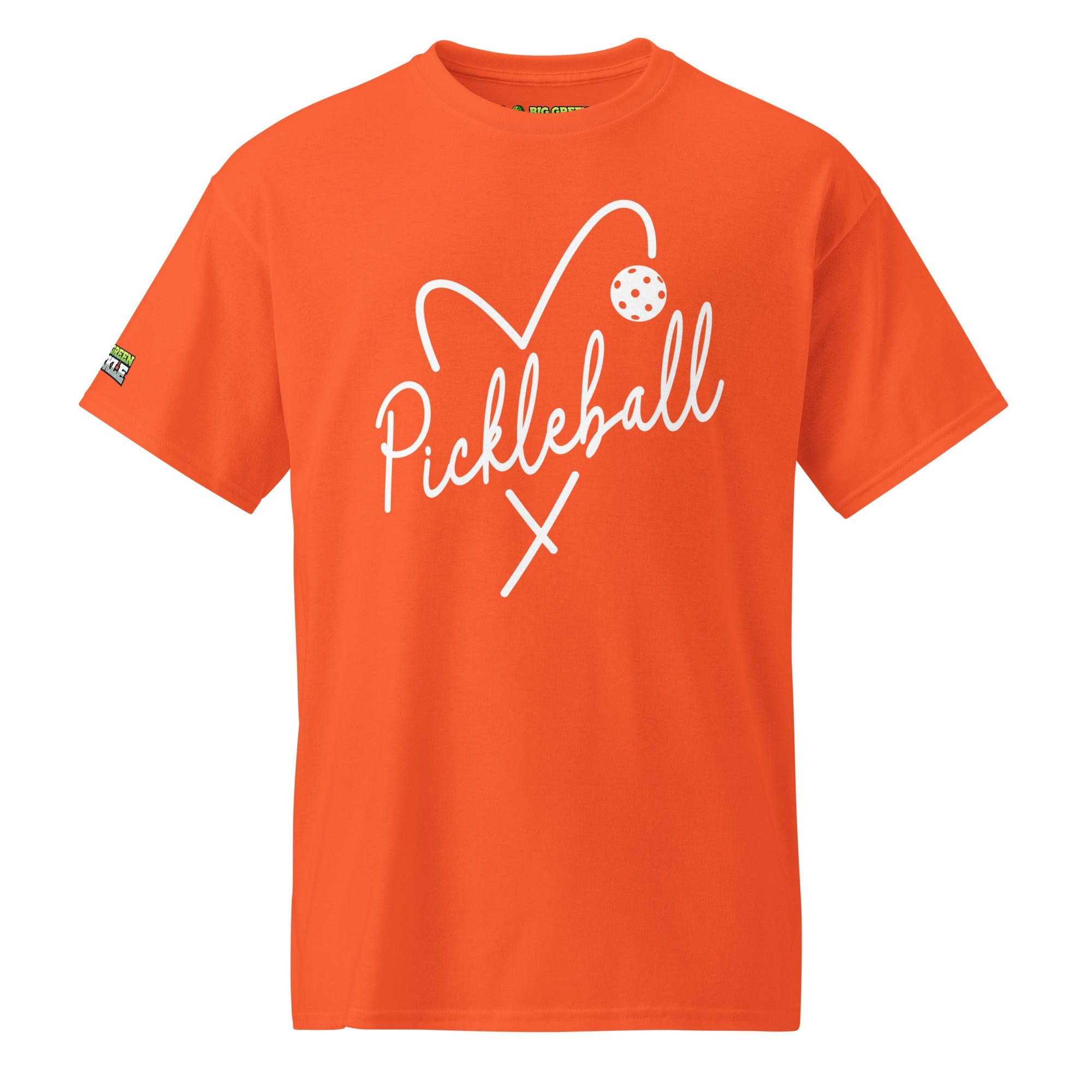 Heart Pickleball T-Shirt (50/50 Poly - Blend Tee) - Orange