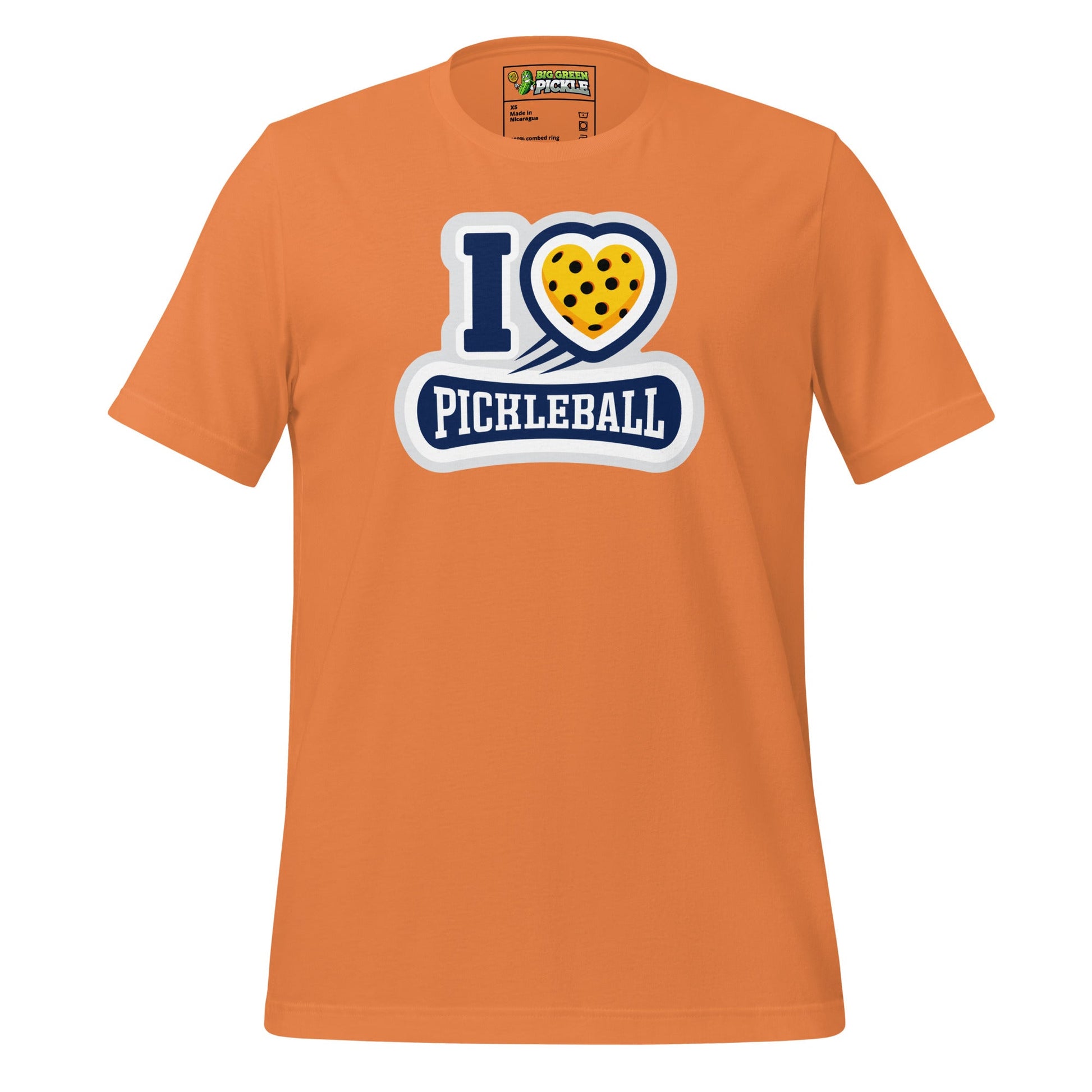 I Love Pickleball Graphic T-Shirt - Burnt Orange
