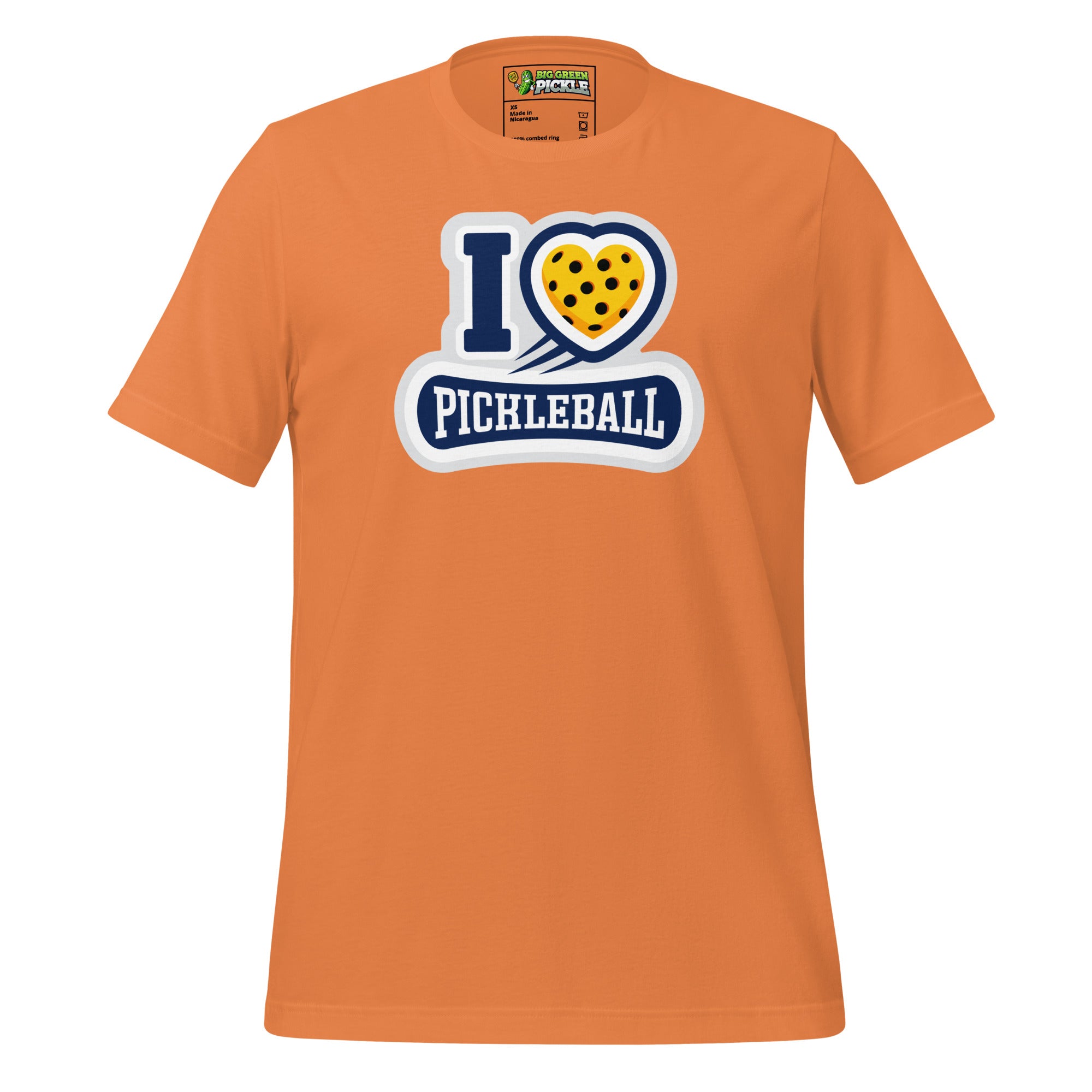 I Love Pickleball Graphic T-Shirt - Burnt Orange