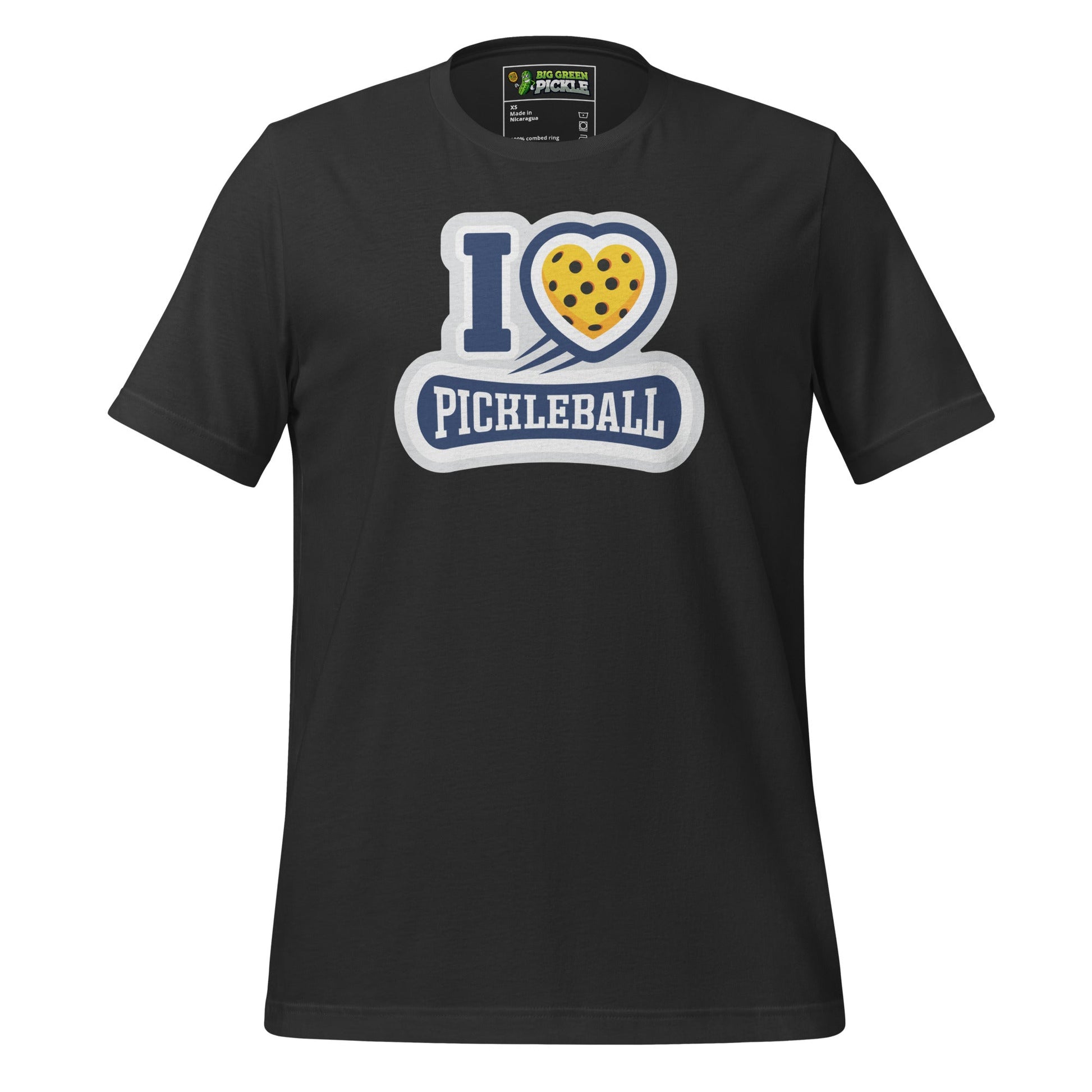 I Love Pickleball Graphic T-Shirt - Dark Grey