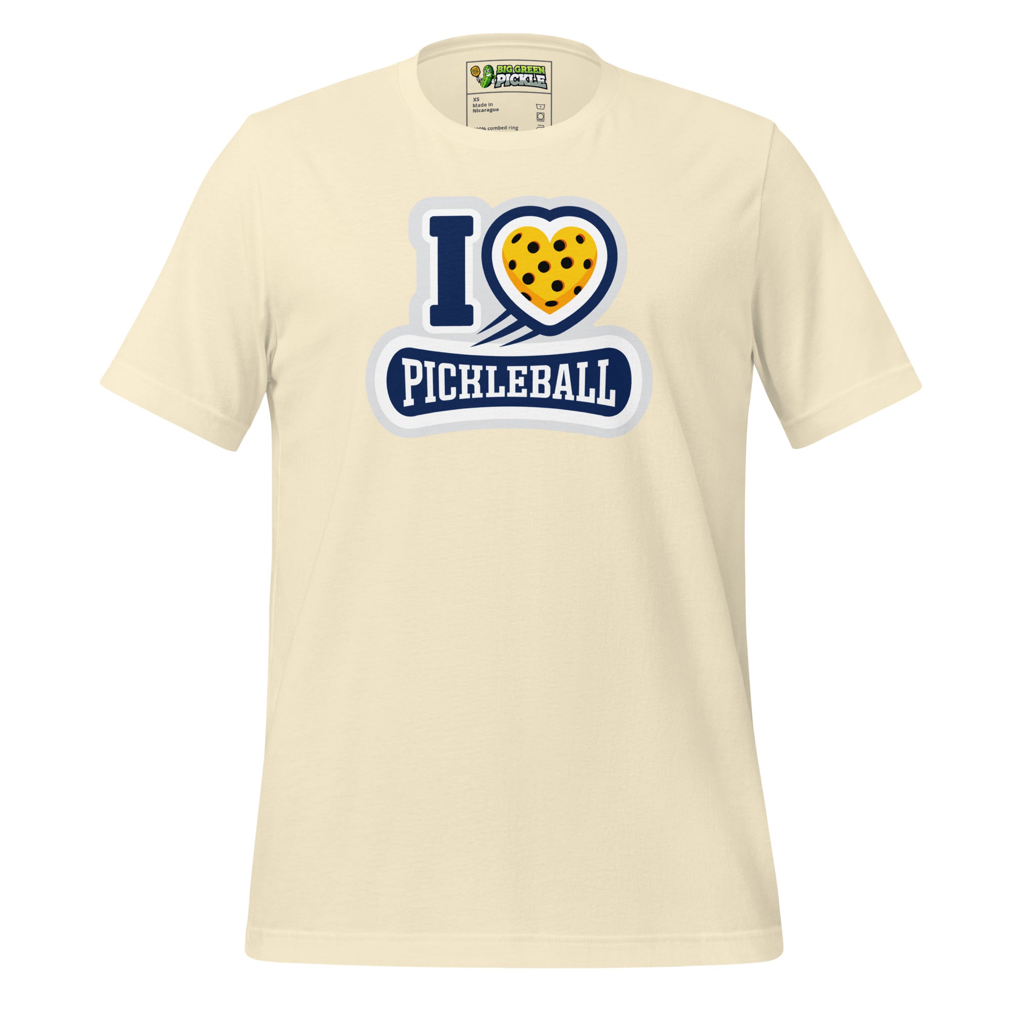 I Love Pickleball Graphic T-Shirt - Natural