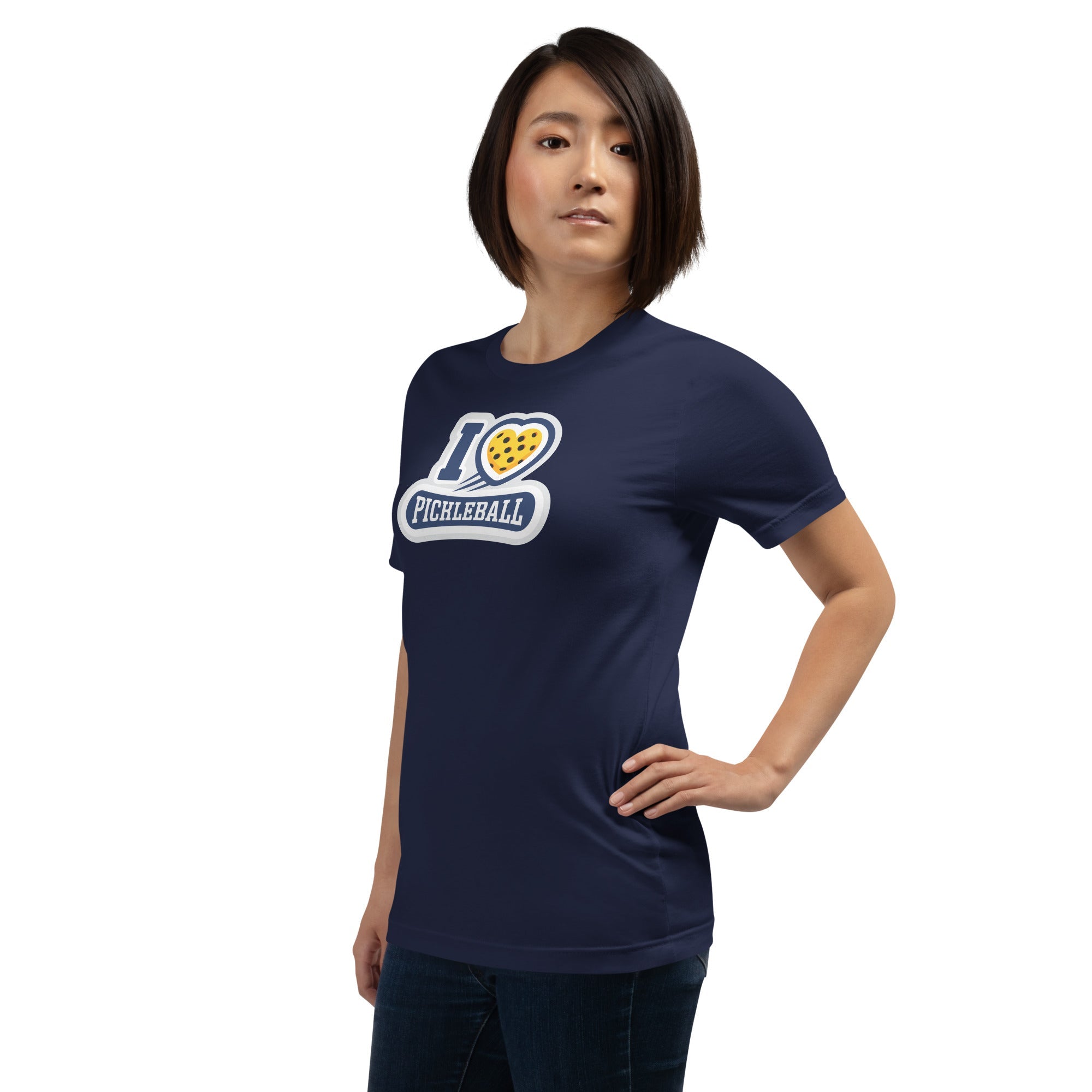 I Love Pickleball Graphic T-Shirt - Navy