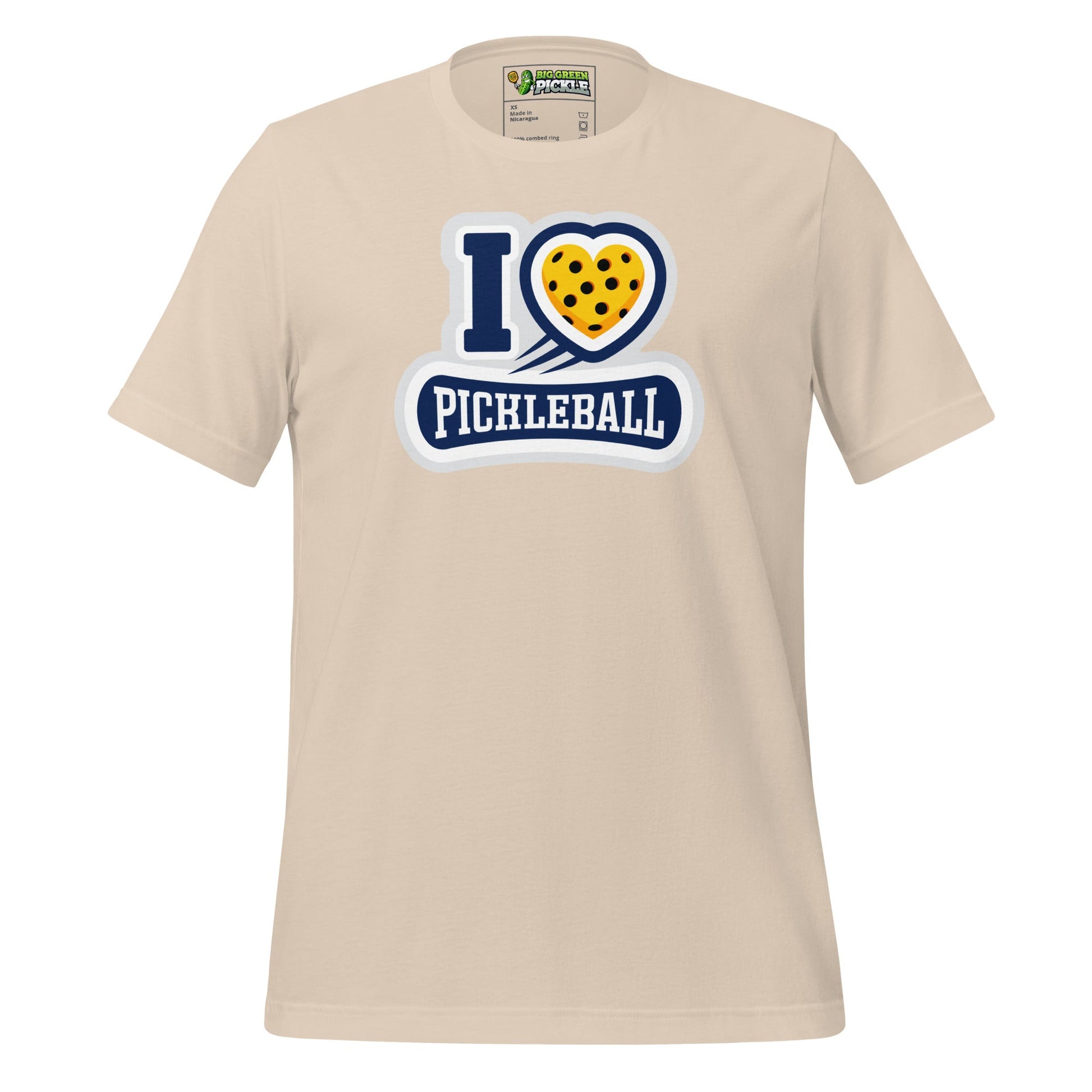 I Love Pickleball Graphic T-Shirt - Soft Cream
