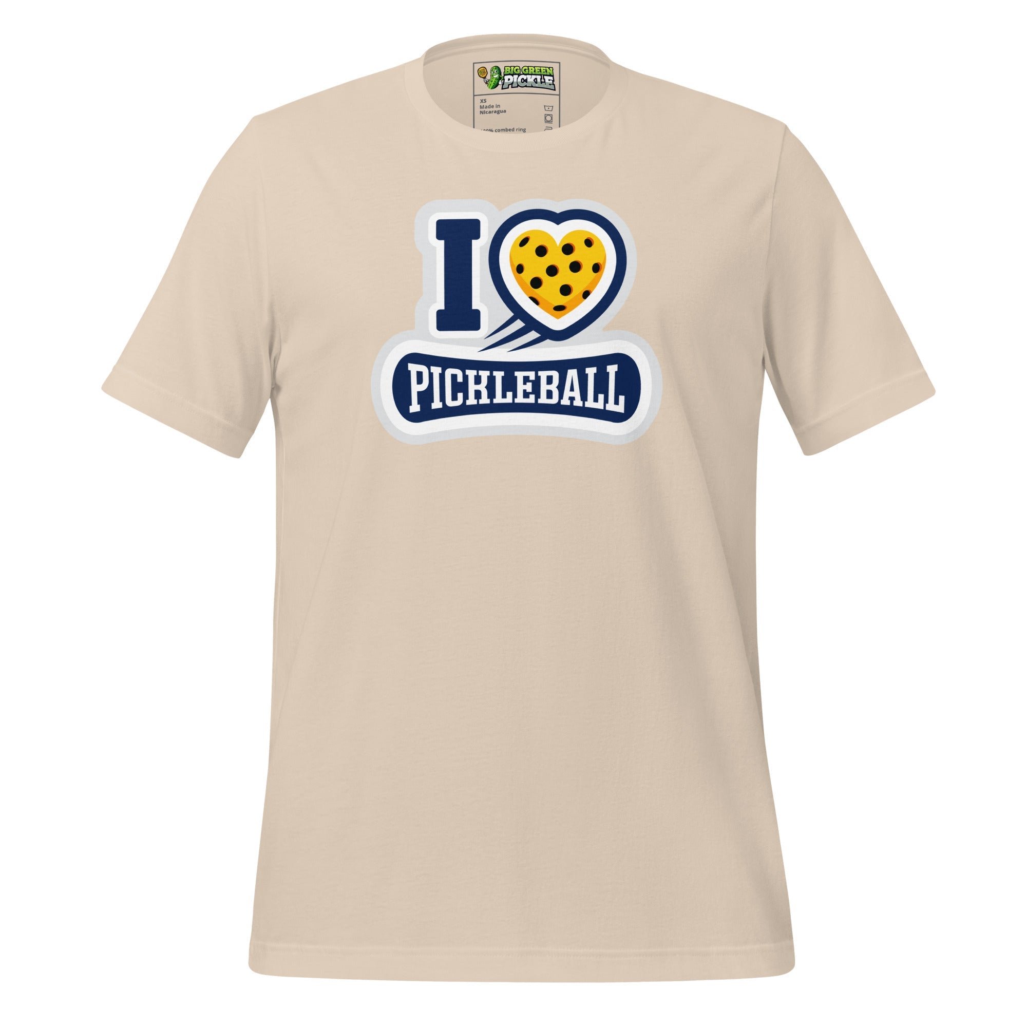 I Love Pickleball Graphic T-Shirt - Soft Cream