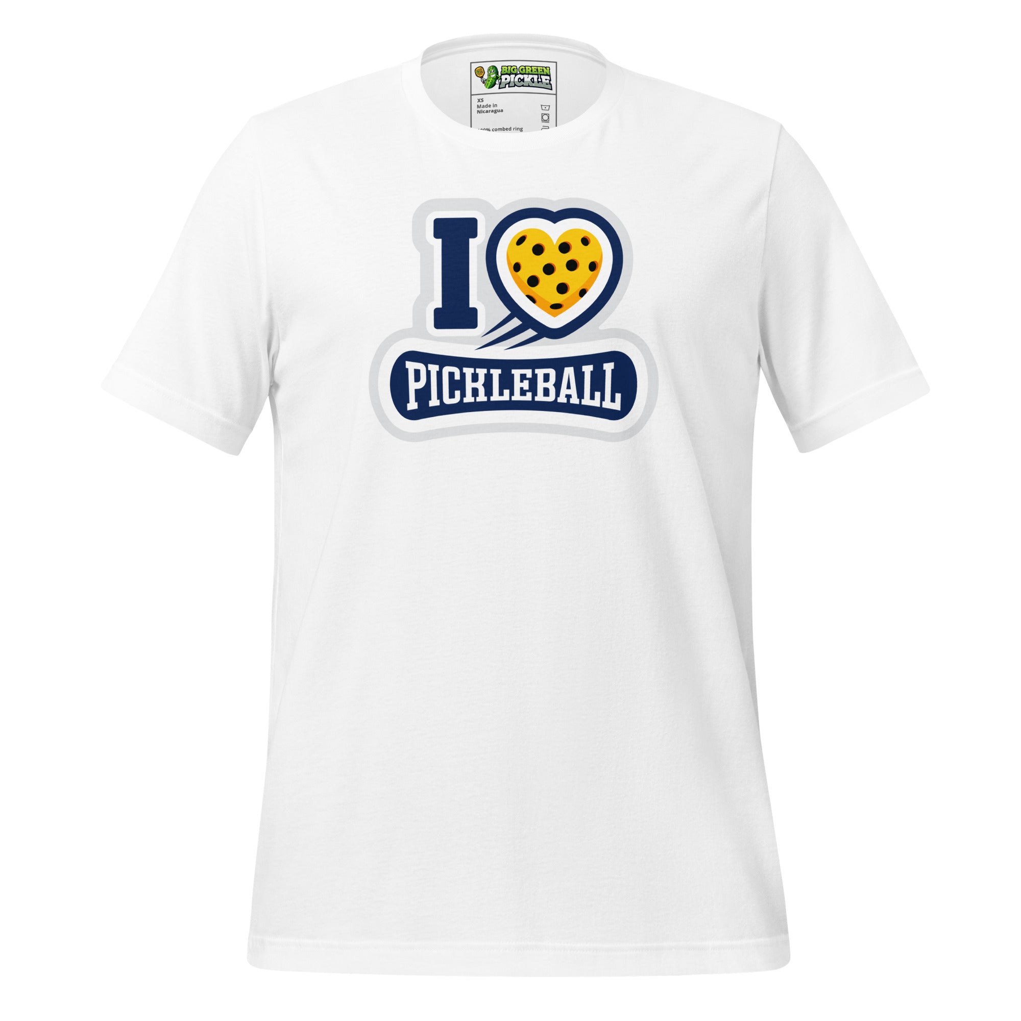 I Love Pickleball Graphic T-Shirt - White