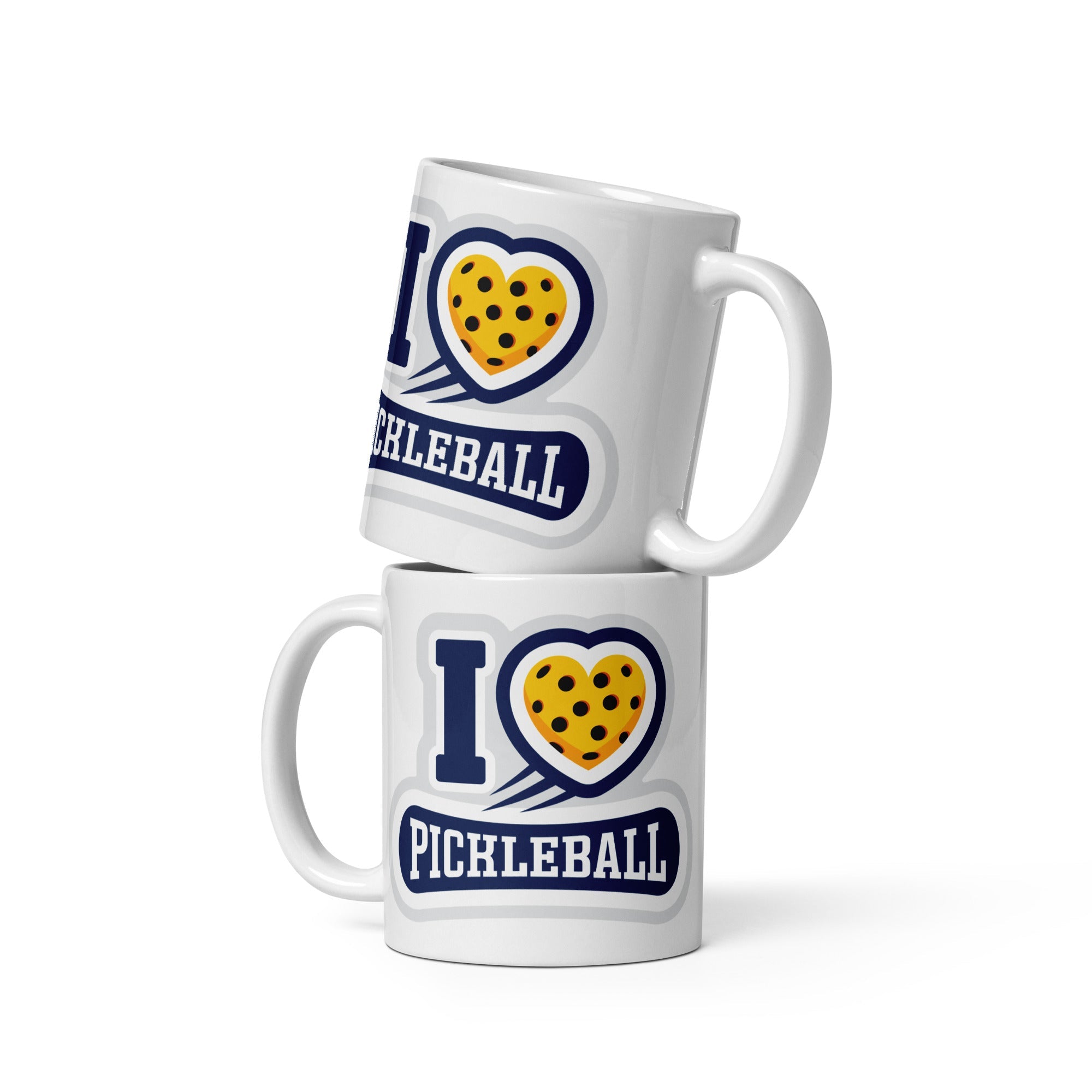 I Love ❤️ Pickleball White Ceramic Coffee Mug - 11 oz