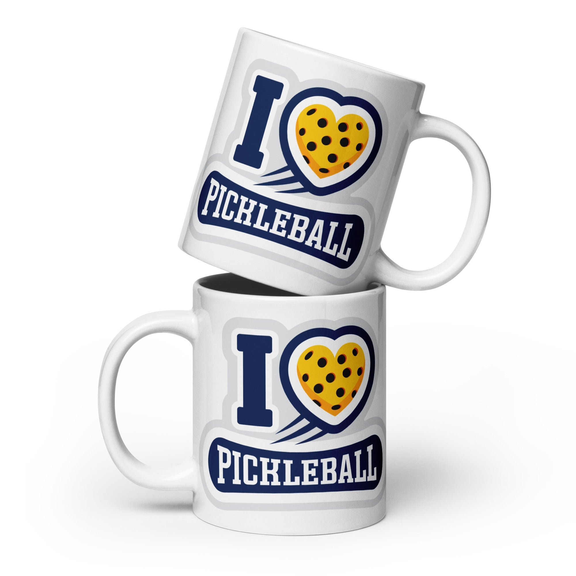 I Love ❤️ Pickleball White Ceramic Coffee Mug - 20 oz