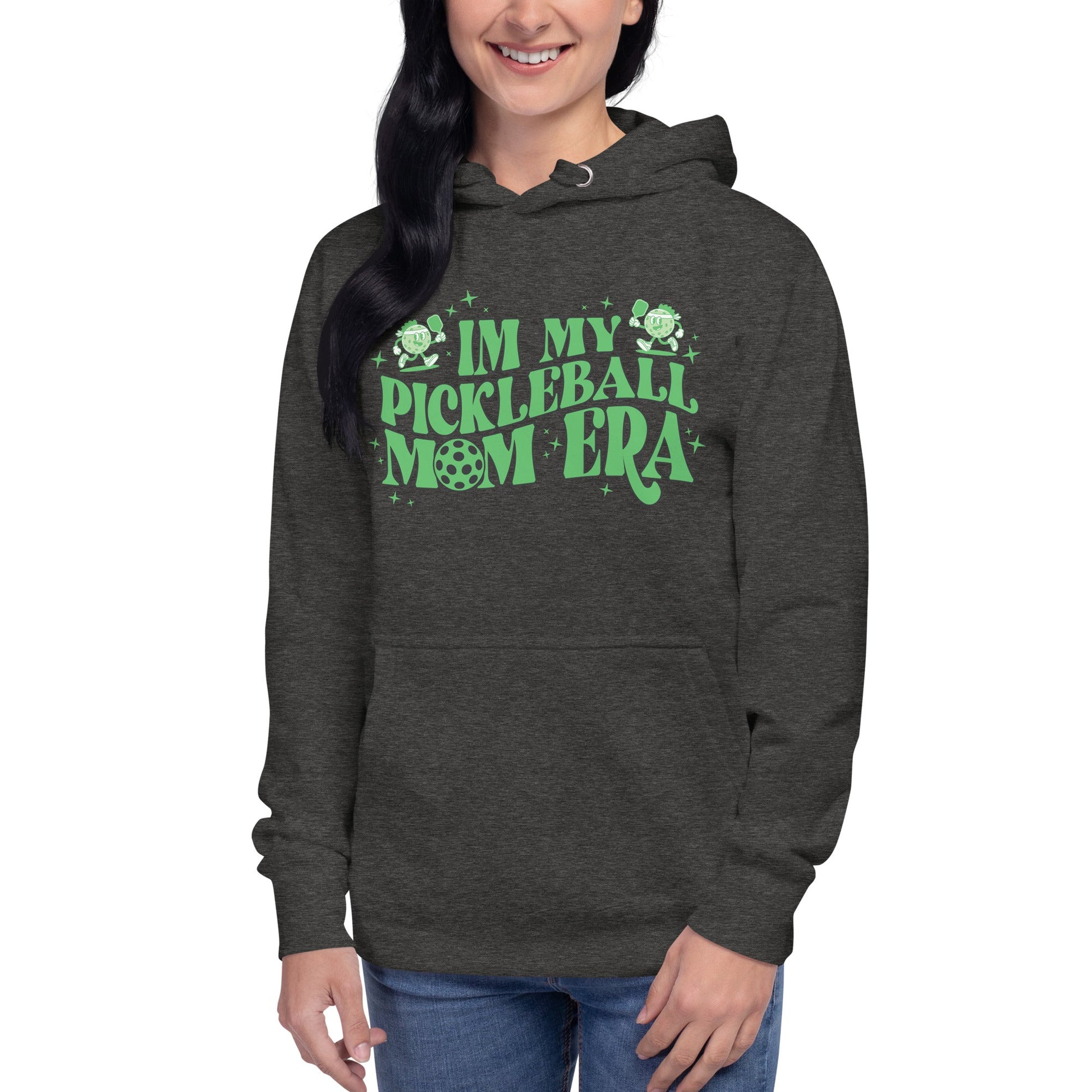 In My Pickleball Mom Era Hoodie - Charcoal Heather
