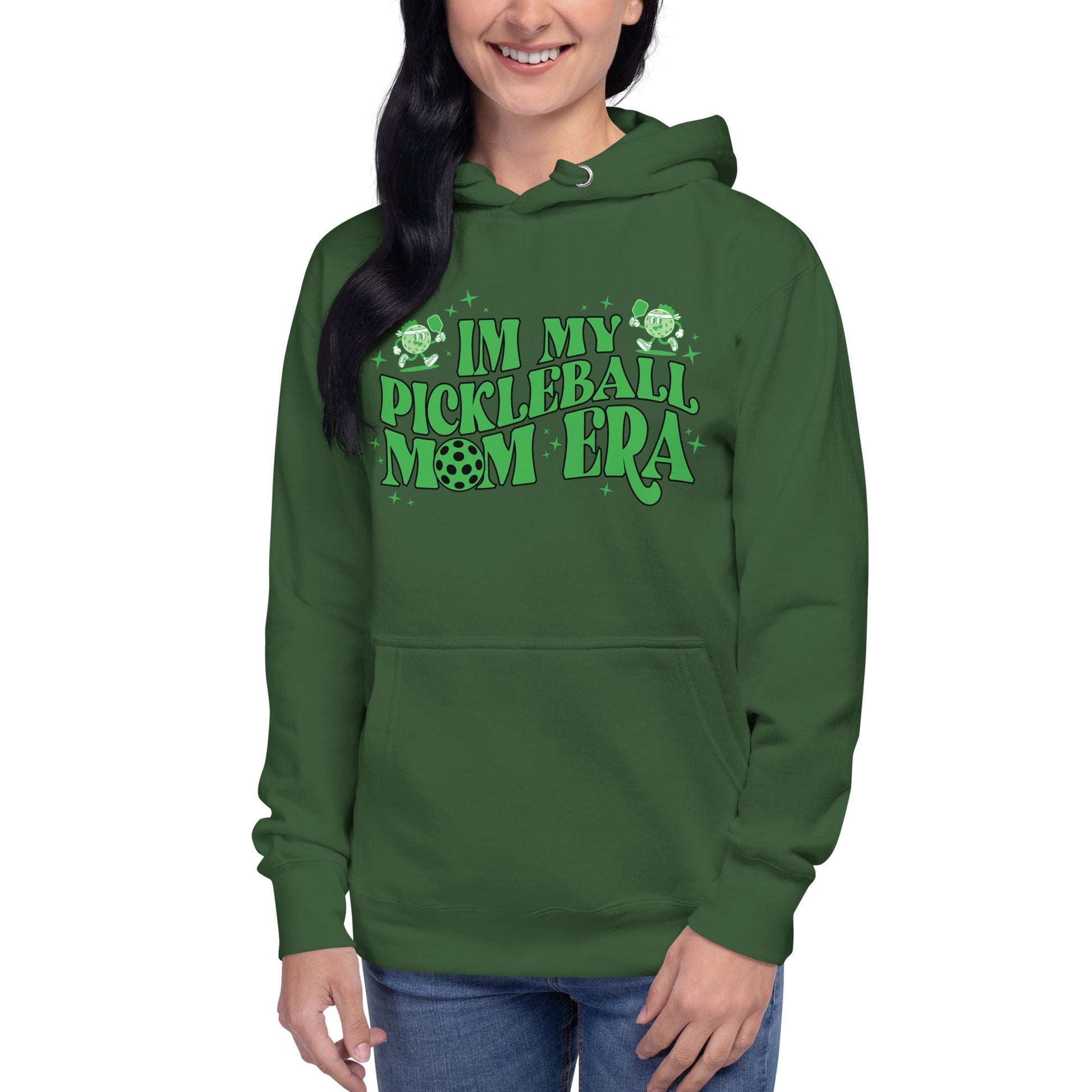 In My Pickleball Mom Era Hoodie - Forest Green