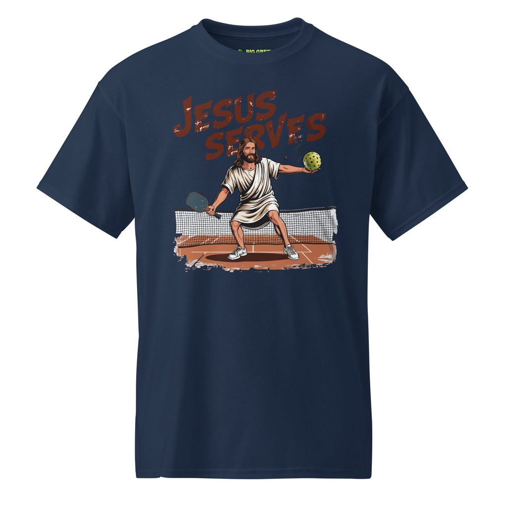 Jesus Serves T-Shirt – Funny Faith Pickleball Tee - Navy