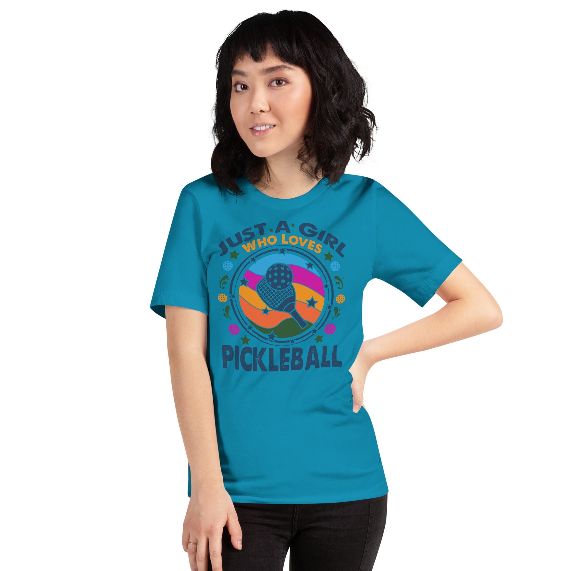 Just A Girl Who Loves Pickleball T-Shirt - Aqua