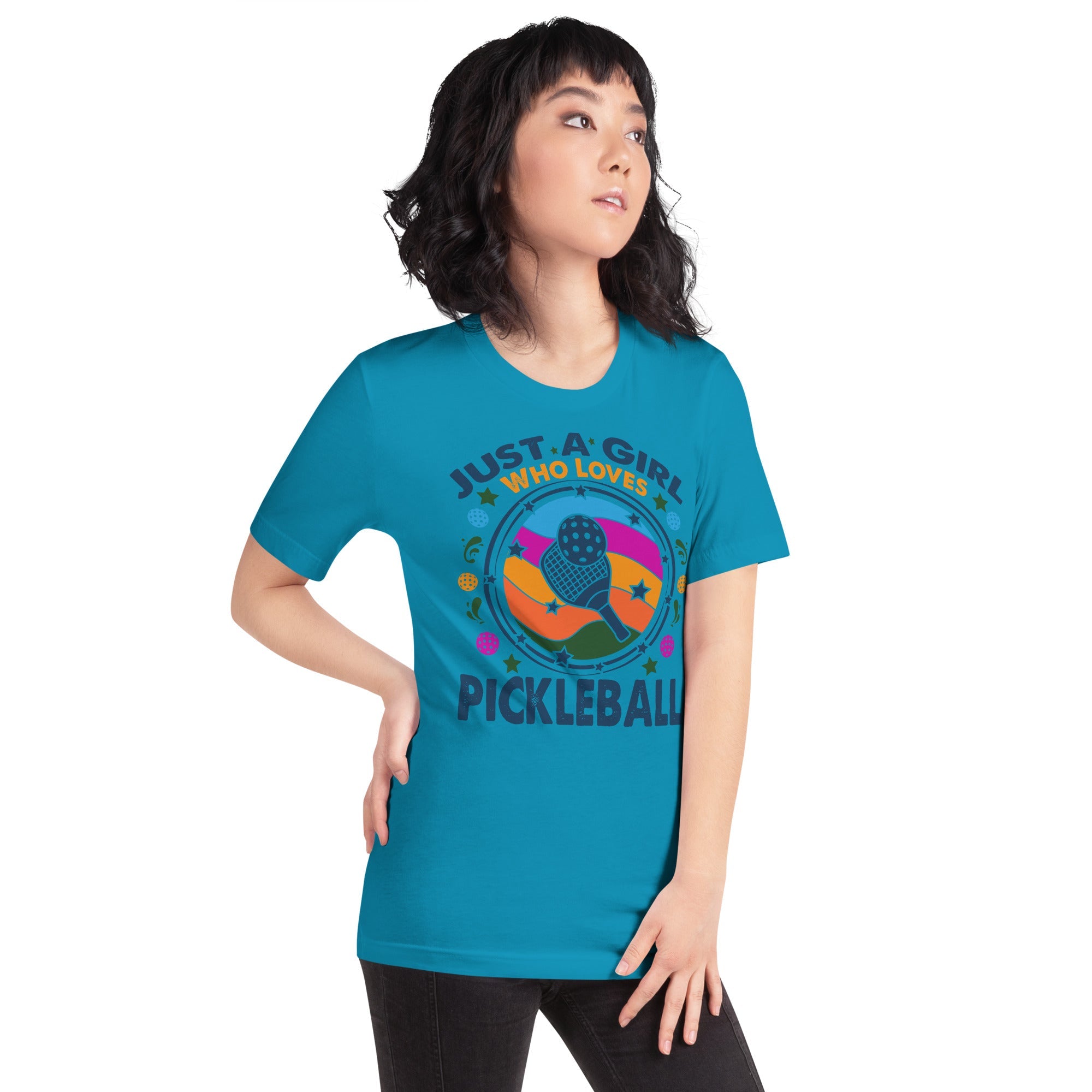 Just A Girl Who Loves Pickleball T-Shirt - Aqua