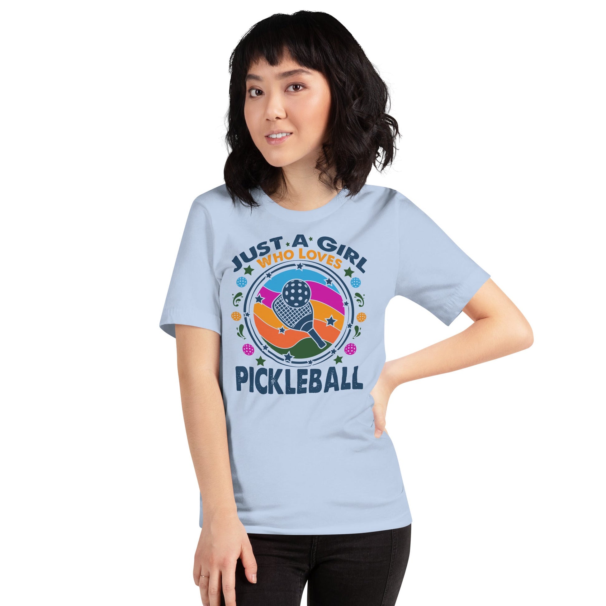 Just A Girl Who Loves Pickleball T-Shirt - Baby Blue