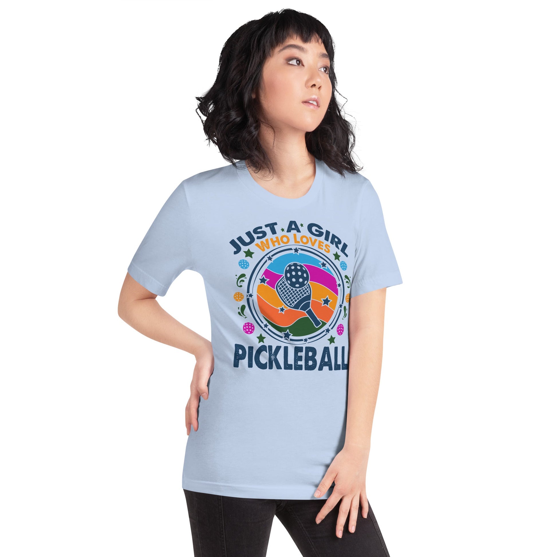 Just A Girl Who Loves Pickleball T-Shirt - Baby Blue