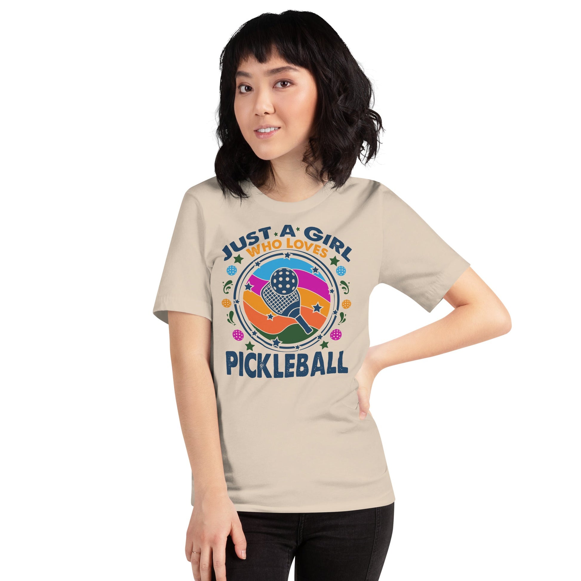 Just A Girl Who Loves Pickleball T-Shirt - Soft Cream