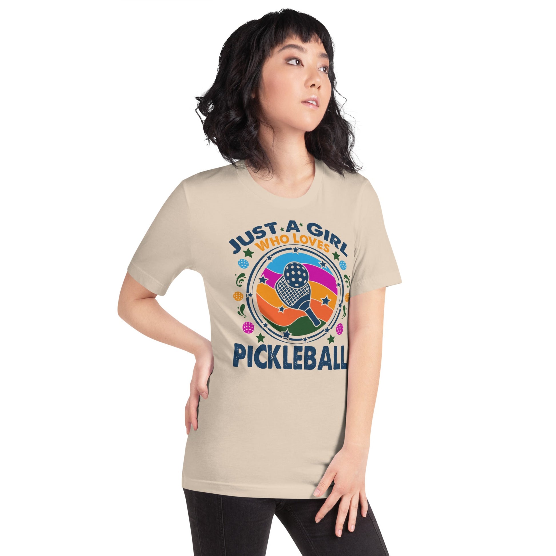 Just A Girl Who Loves Pickleball T-Shirt - Soft Cream