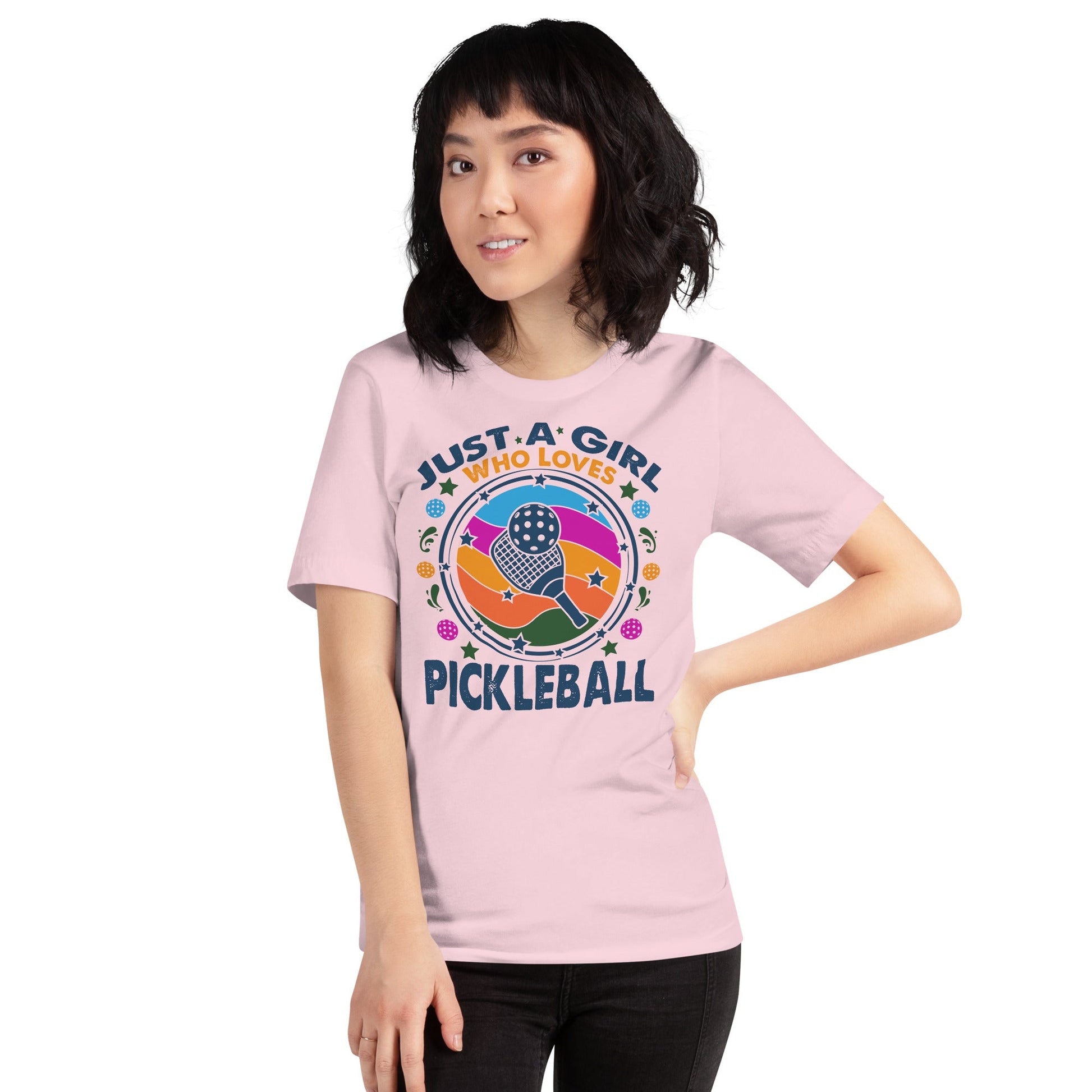 Just A Girl Who Loves Pickleball T-Shirt - Soft Pink
