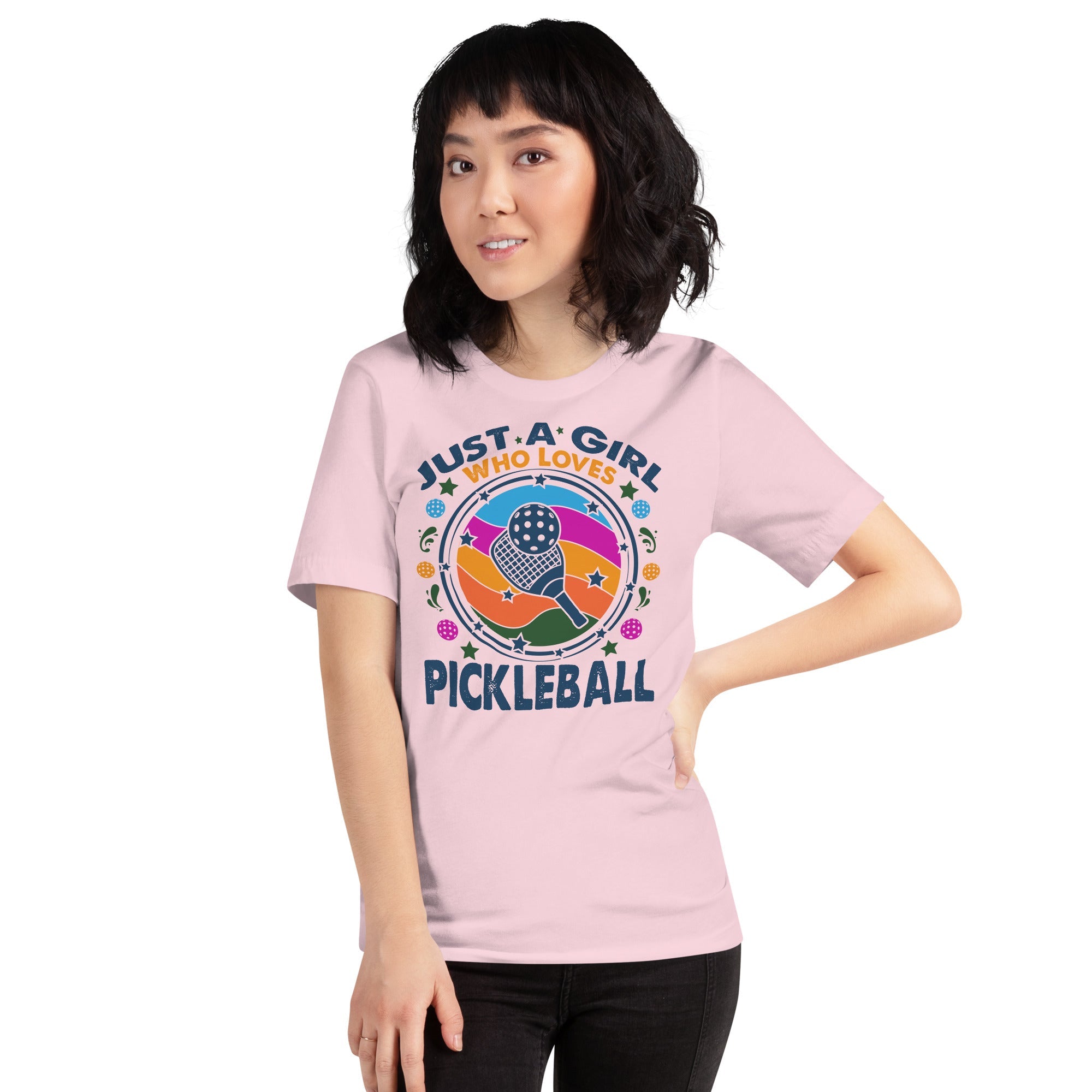 Just A Girl Who Loves Pickleball T-Shirt - Soft Pink