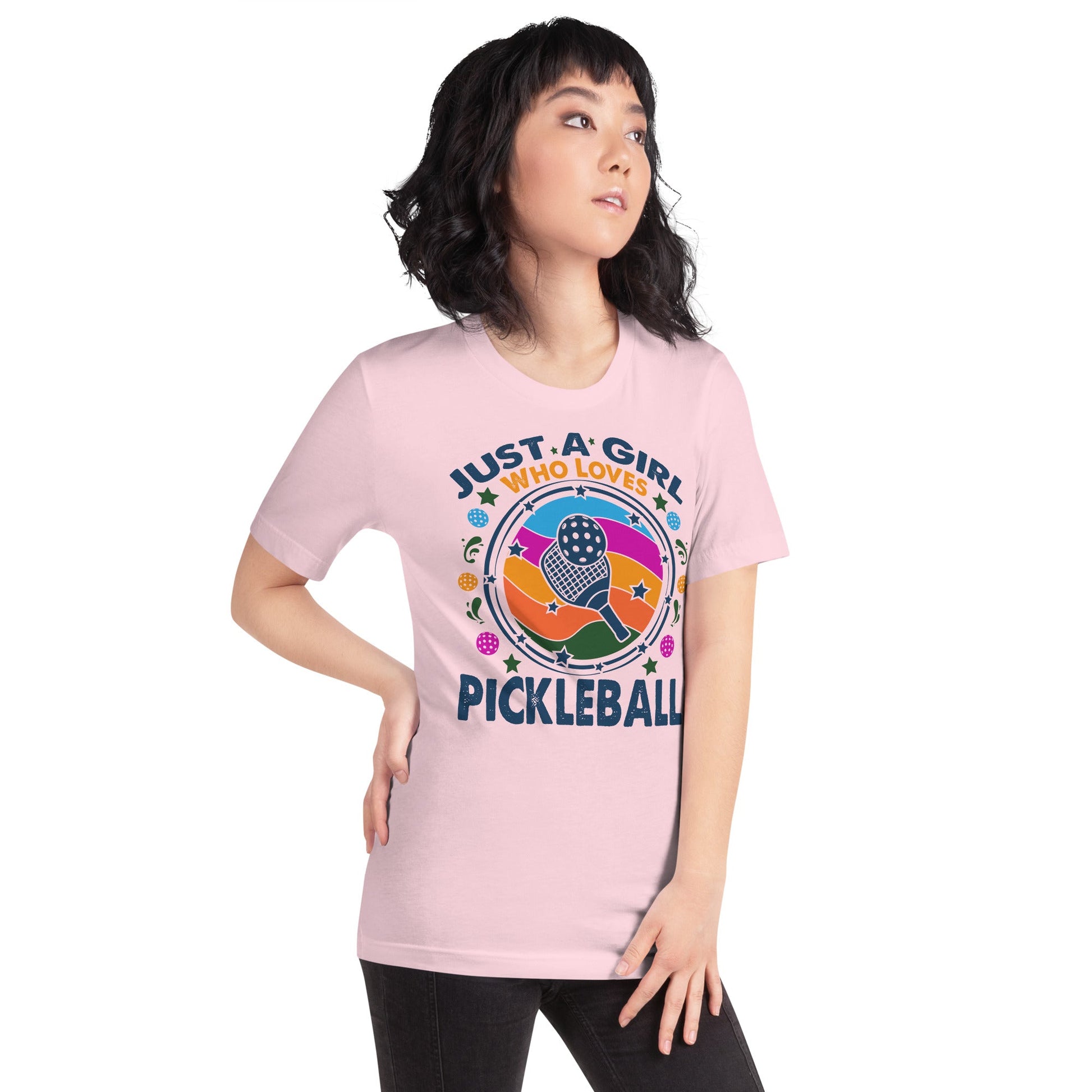 Just A Girl Who Loves Pickleball T-Shirt - Soft Pink