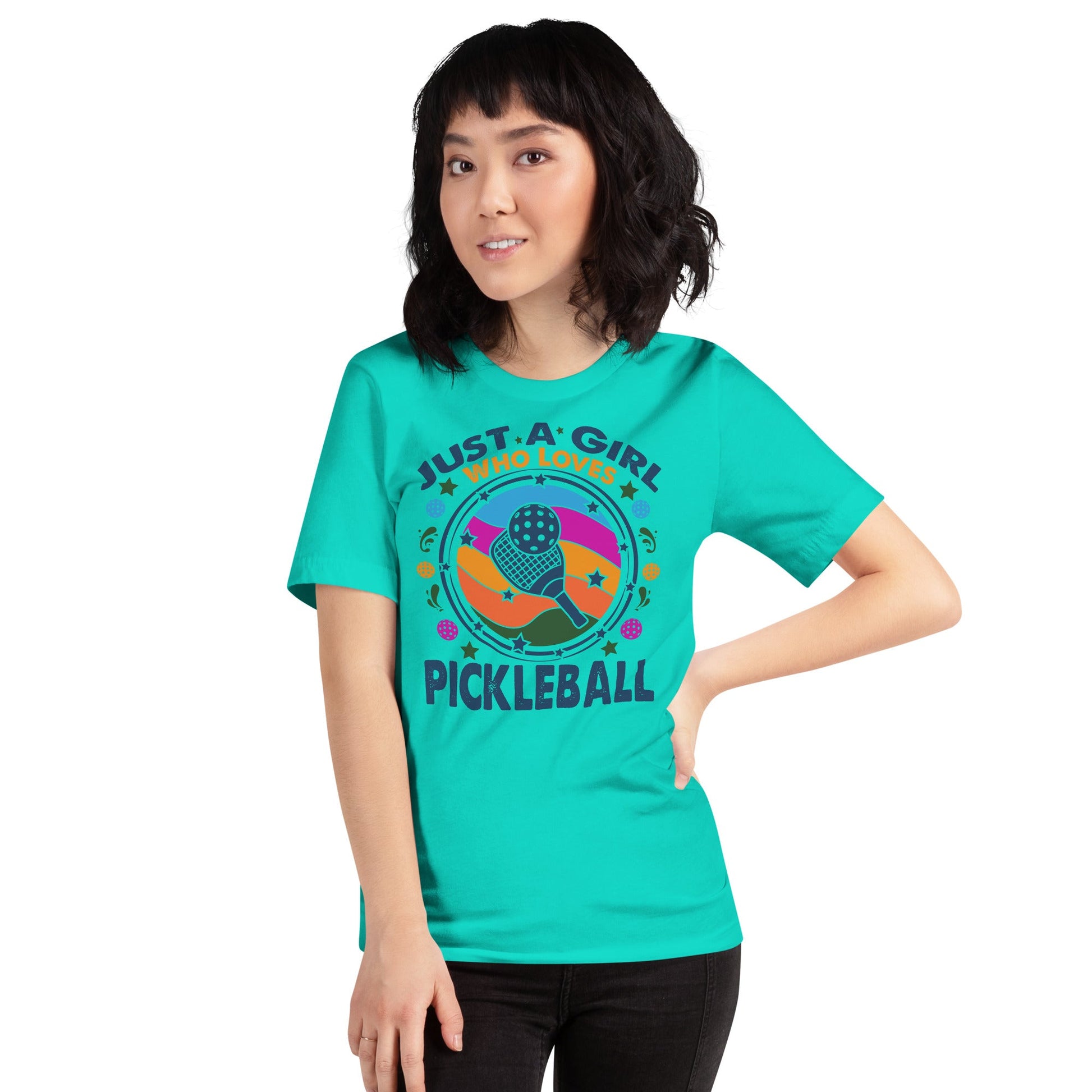 Just A Girl Who Loves Pickleball T-Shirt - Teal