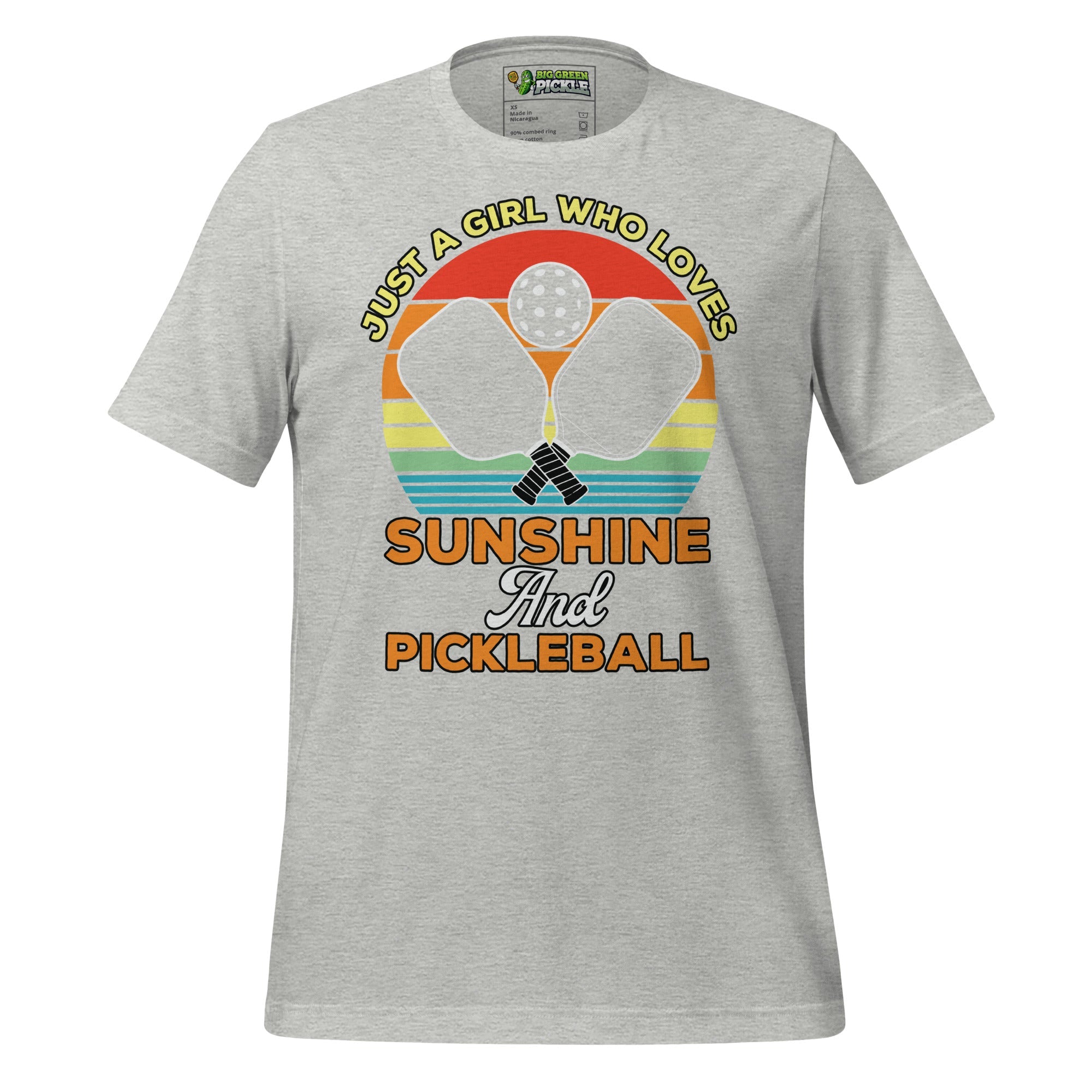 Just A Girl Who Loves Sunshine and Pickleball T-Shirt - Athletic Heather