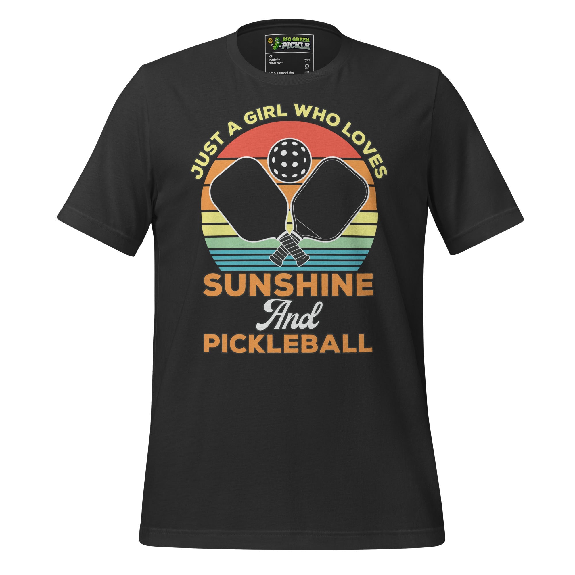 Just A Girl Who Loves Sunshine and Pickleball T-Shirt - Dark Grey