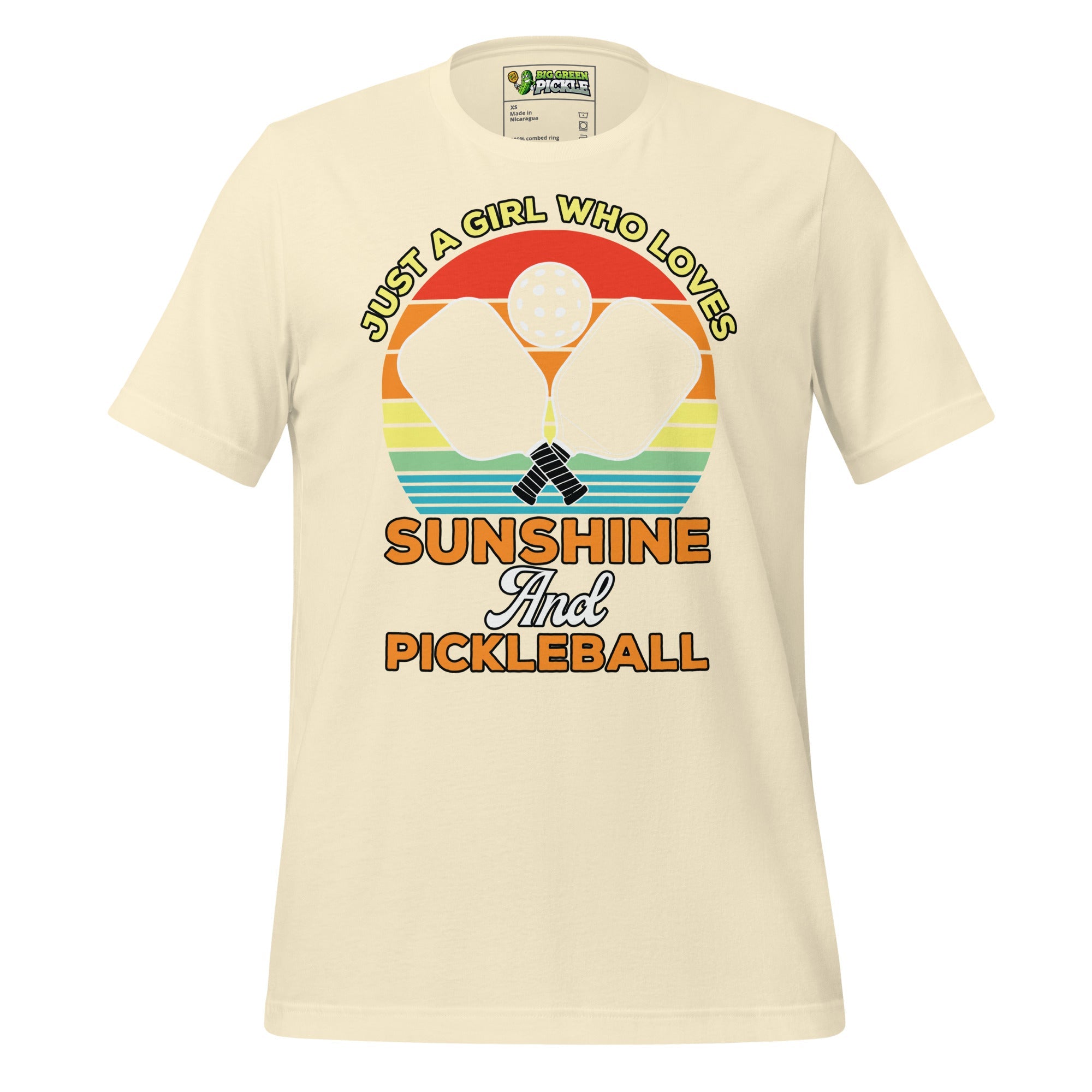 Just A Girl Who Loves Sunshine and Pickleball T-Shirt - Natural