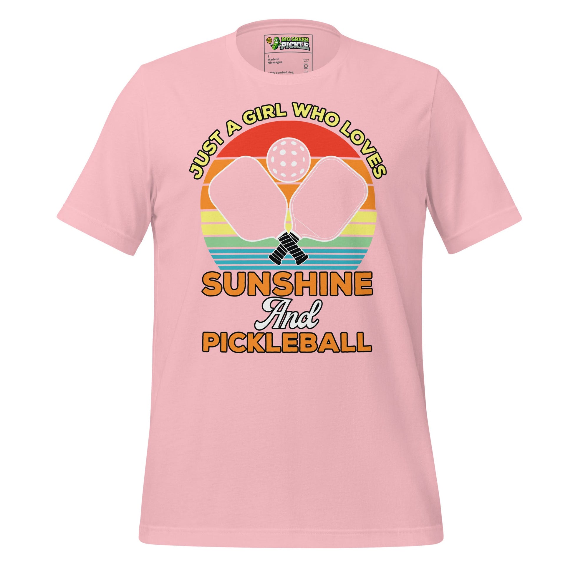 Just A Girl Who Loves Sunshine and Pickleball T-Shirt - Pink