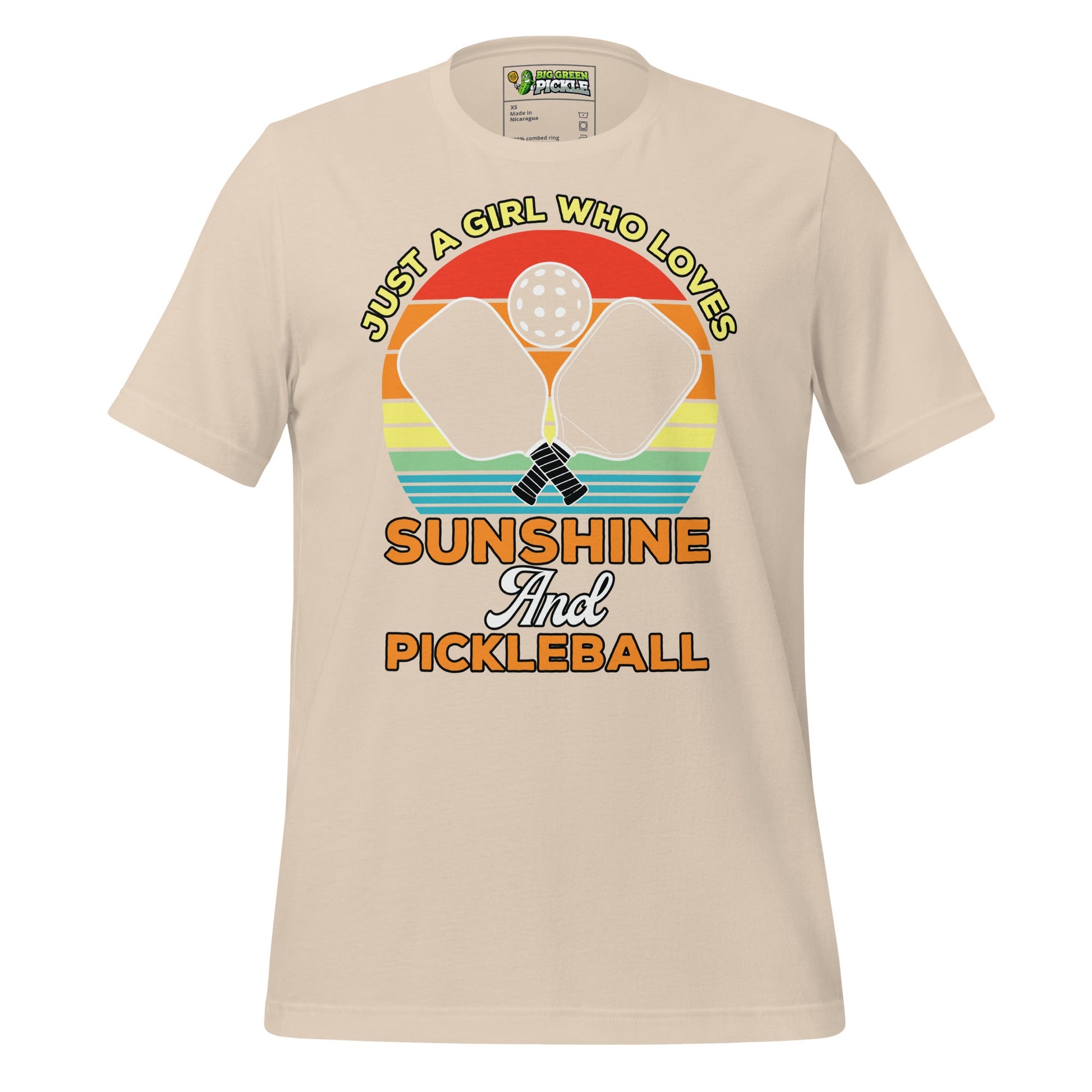 Just A Girl Who Loves Sunshine and Pickleball T-Shirt - Soft Cream