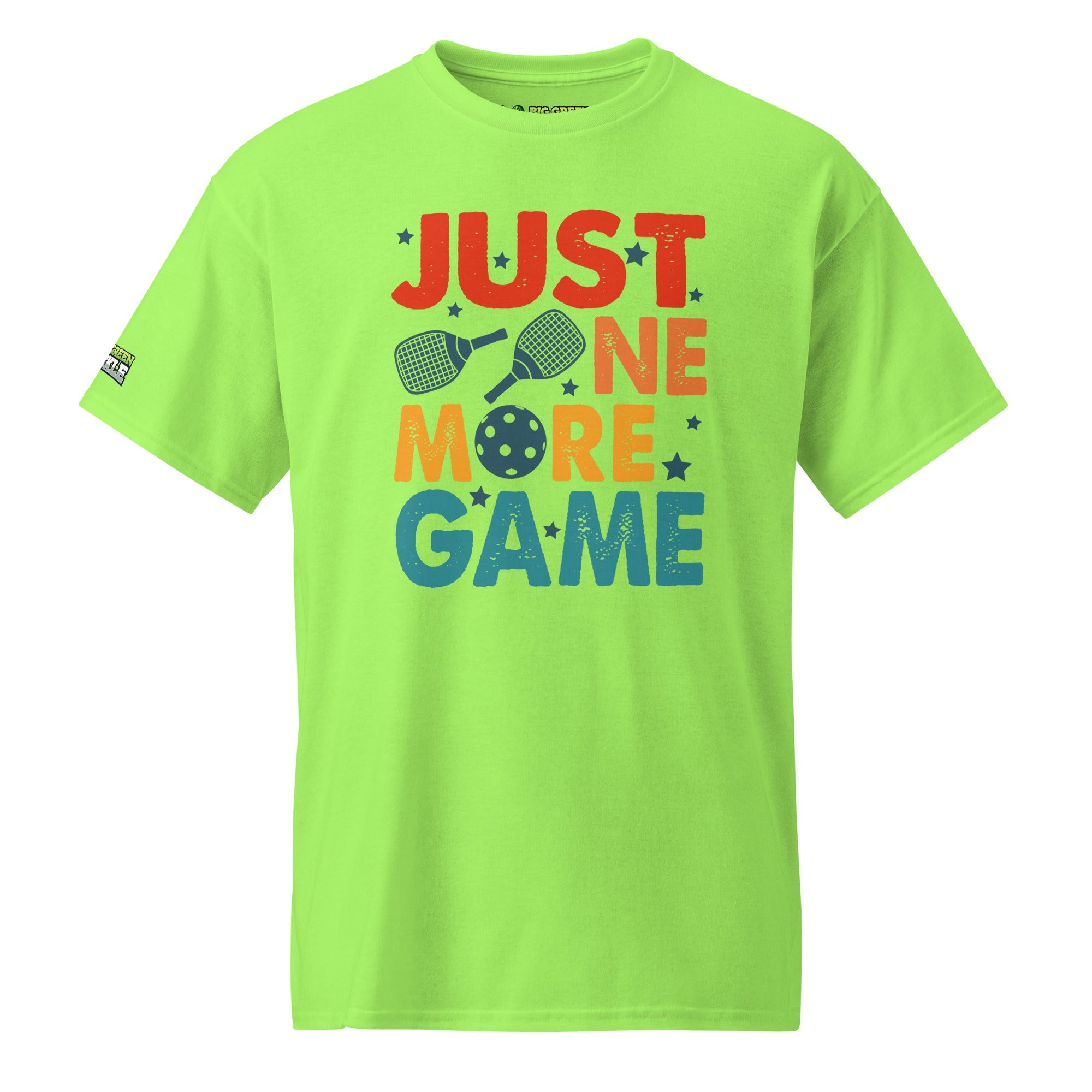 Just One More Game on 50/50 DryBlend Pickleball T-Shirt - Lime