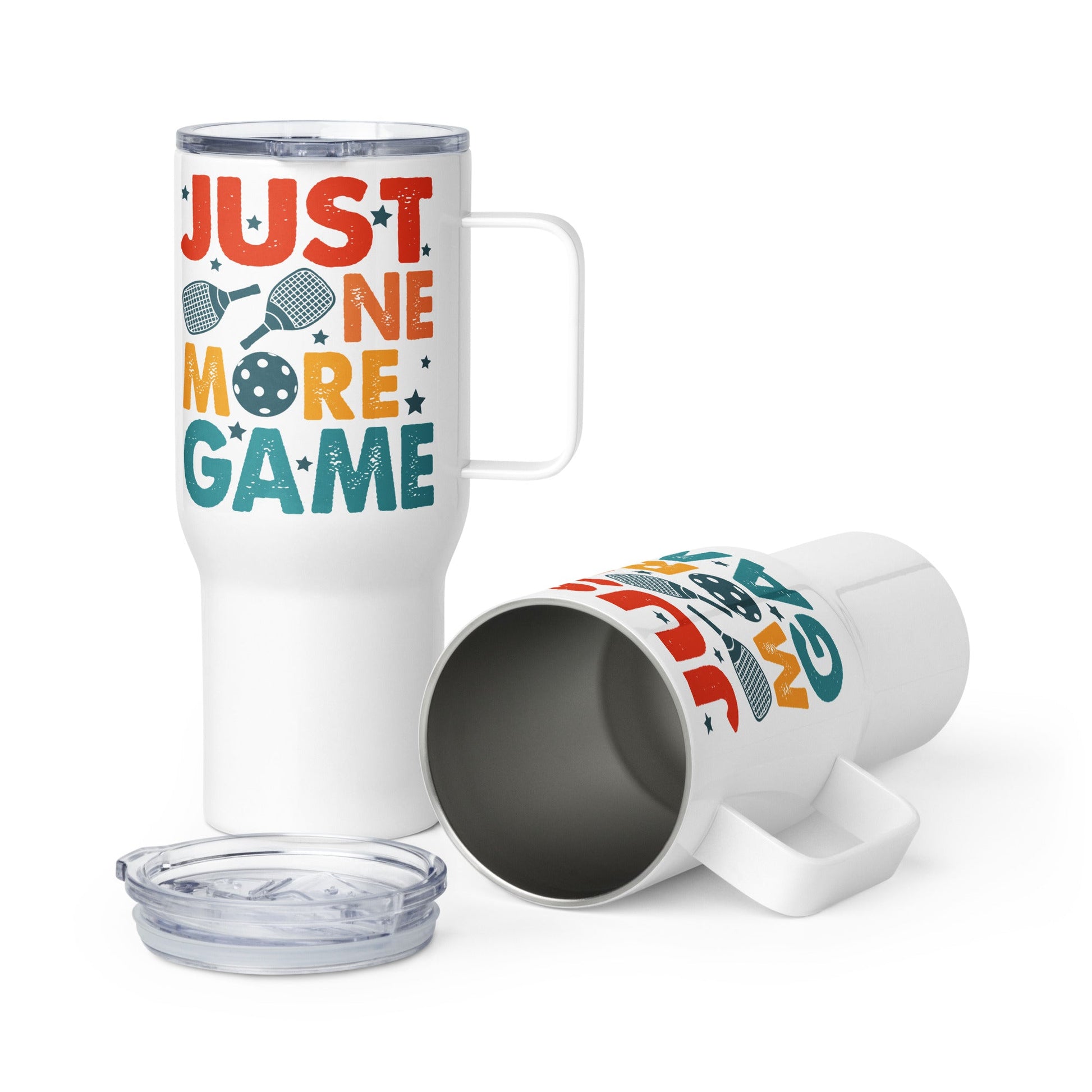 Just One More Game - Pickleball Tumbler with Handle - 25 oz