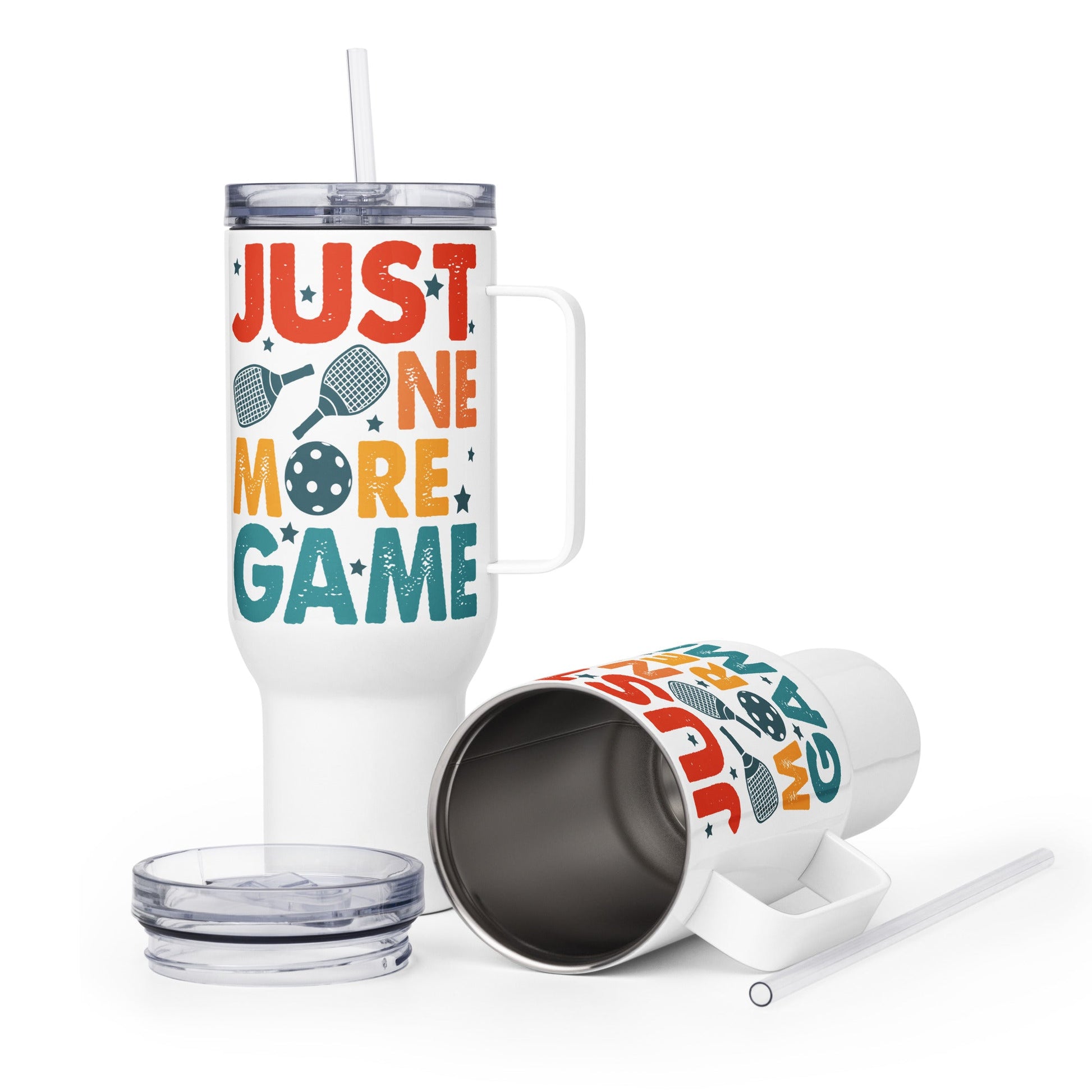 Just One More Game - Pickleball Tumbler with Handle - 40 oz