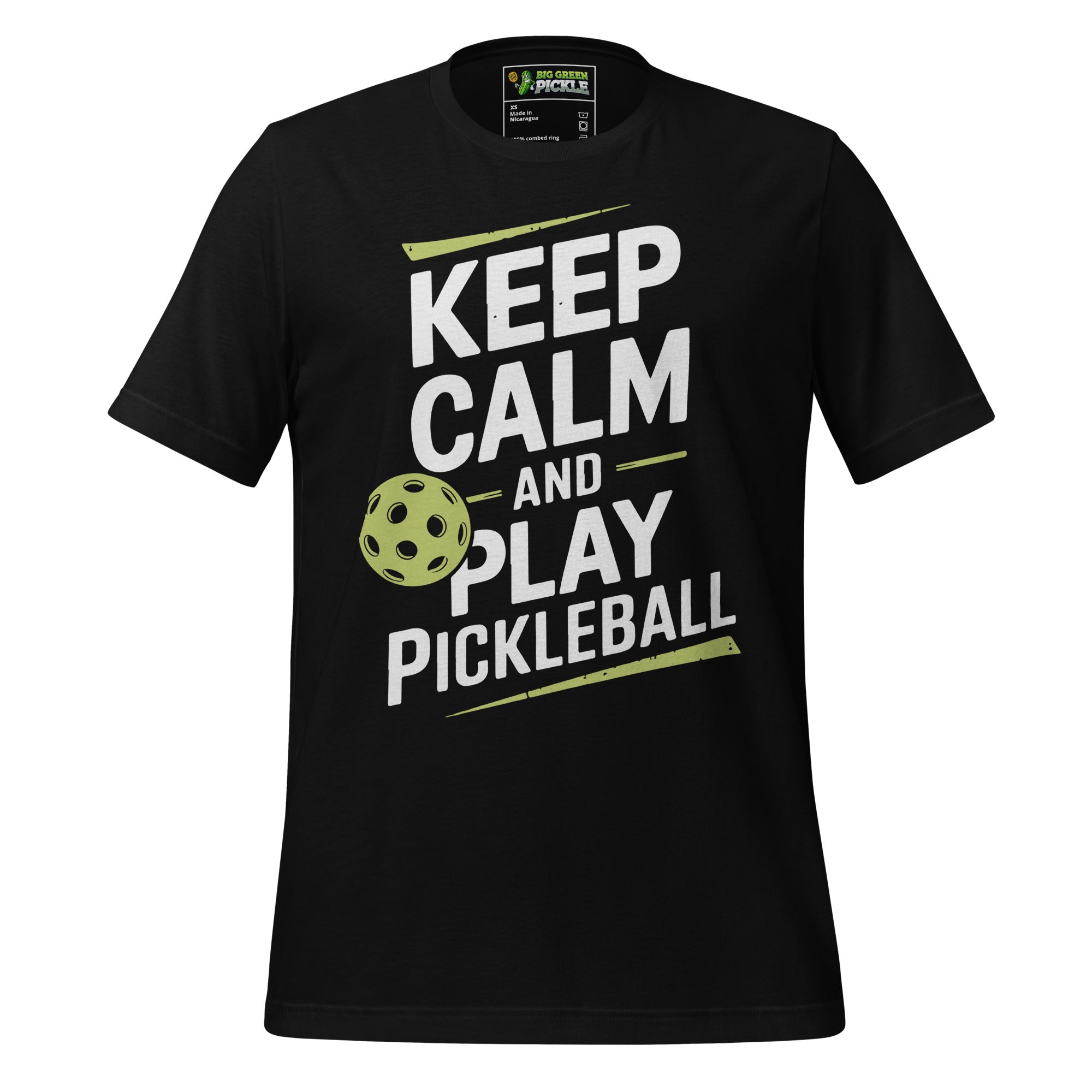 Keep Calm and Play Pickleball t-shirt - Black