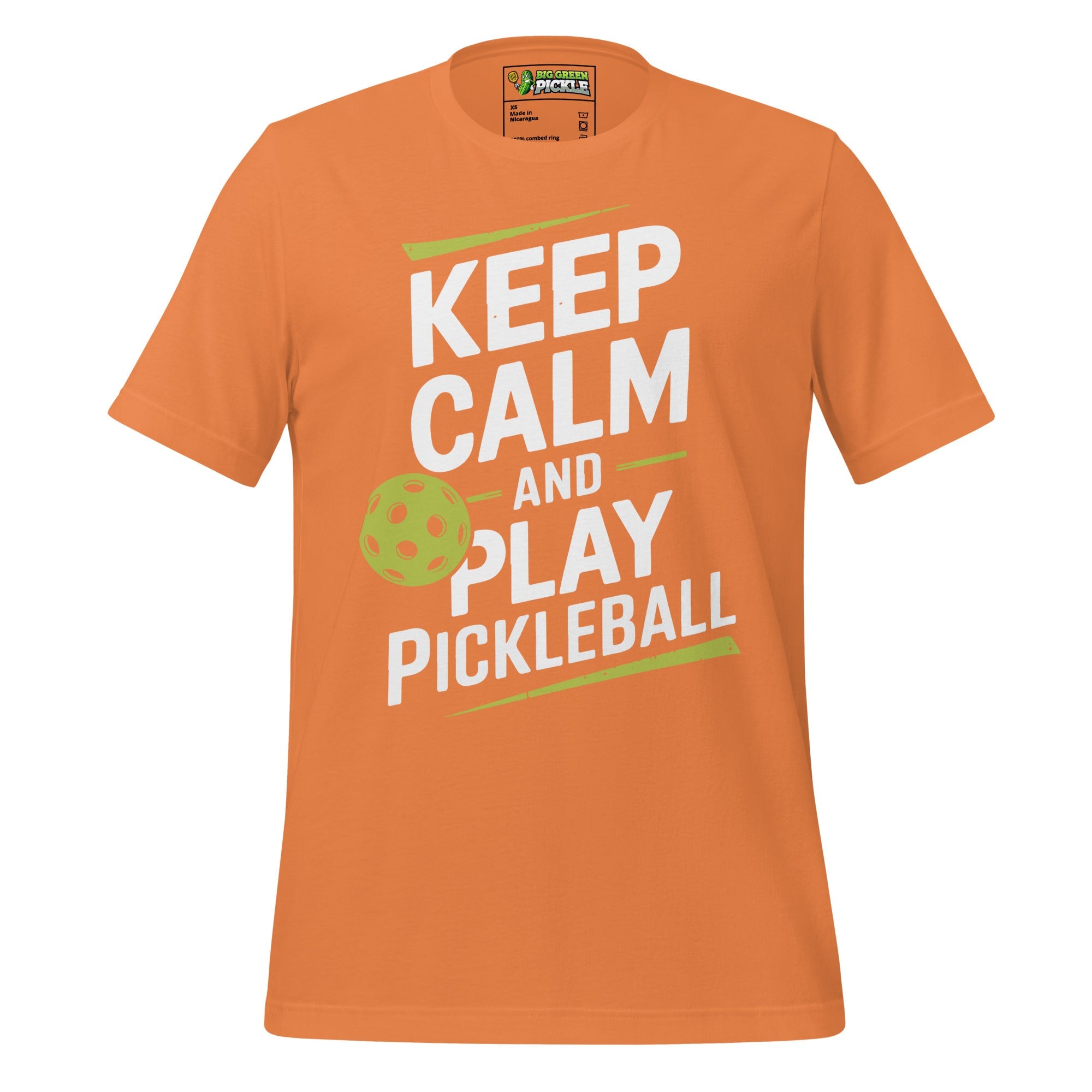 Keep Calm and Play Pickleball t-shirt - Burnt Orange