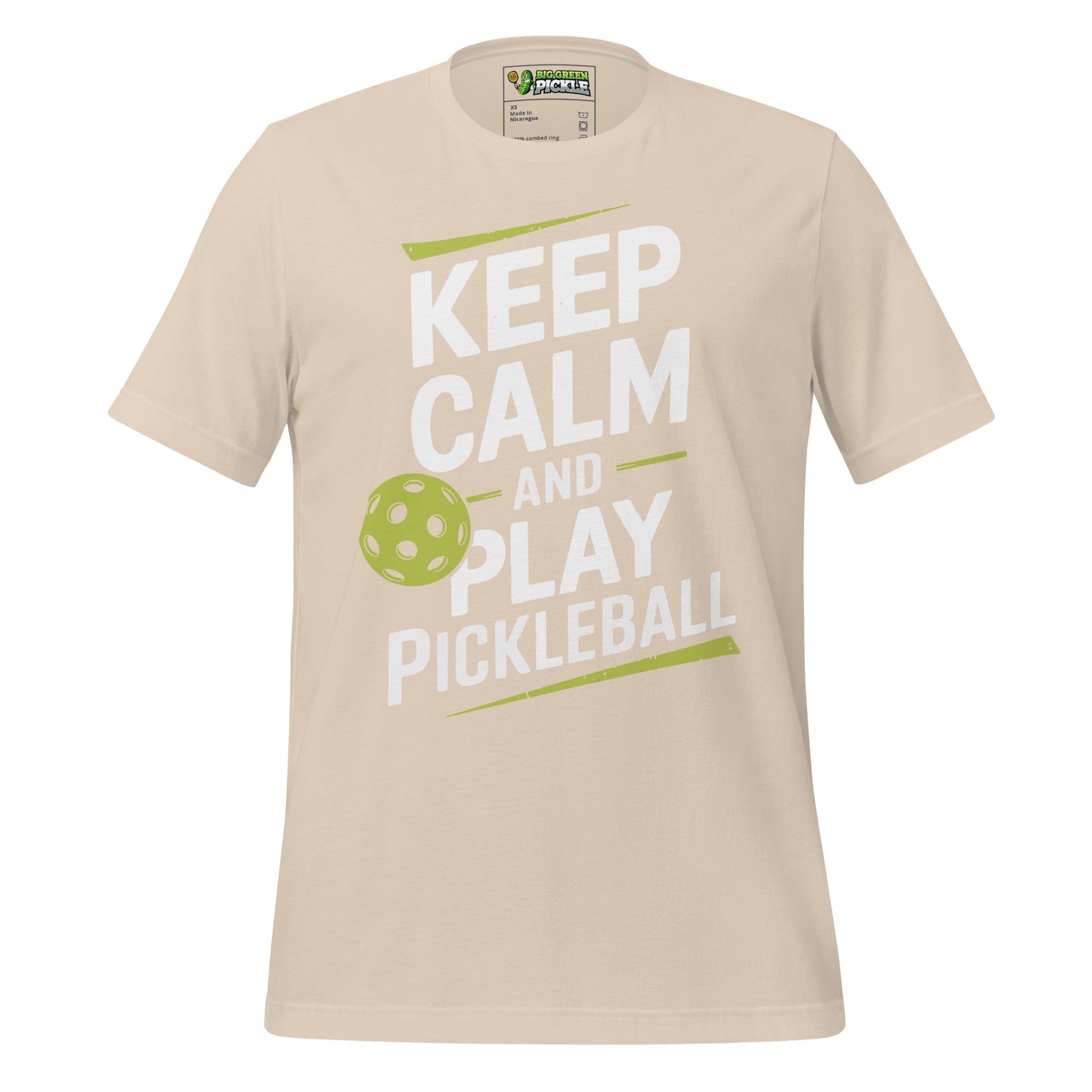 Keep Calm and Play Pickleball t-shirt - Soft Cream