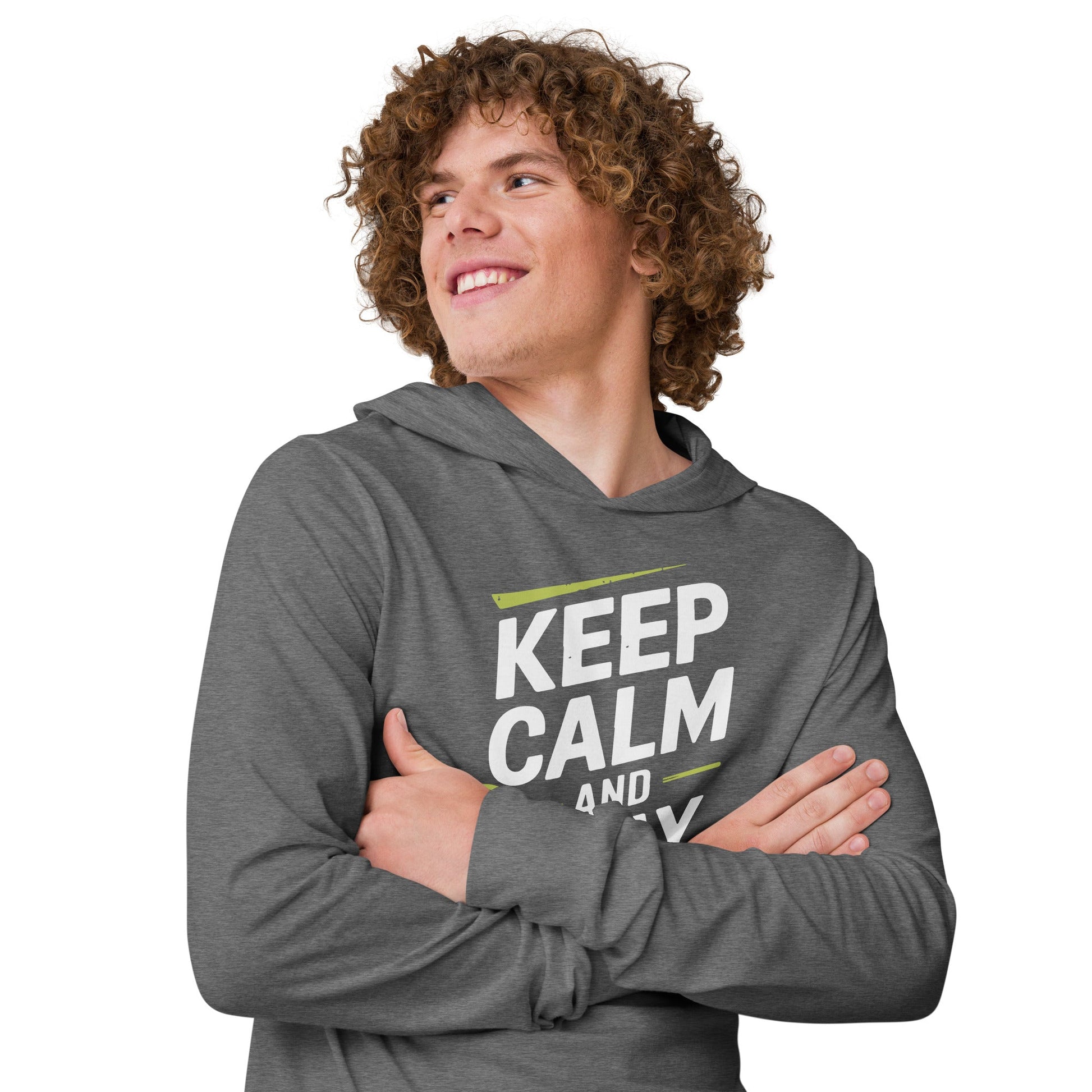 Keep Calm Pickleball Hoodie Tee - Grey Triblend