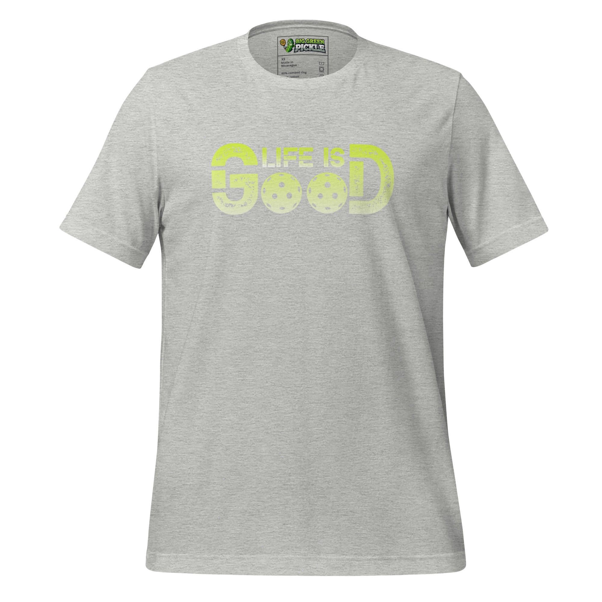 Life is Good Pickleball T-Shirt – Two Pickleballs, One Great Vibe - Athletic Heather