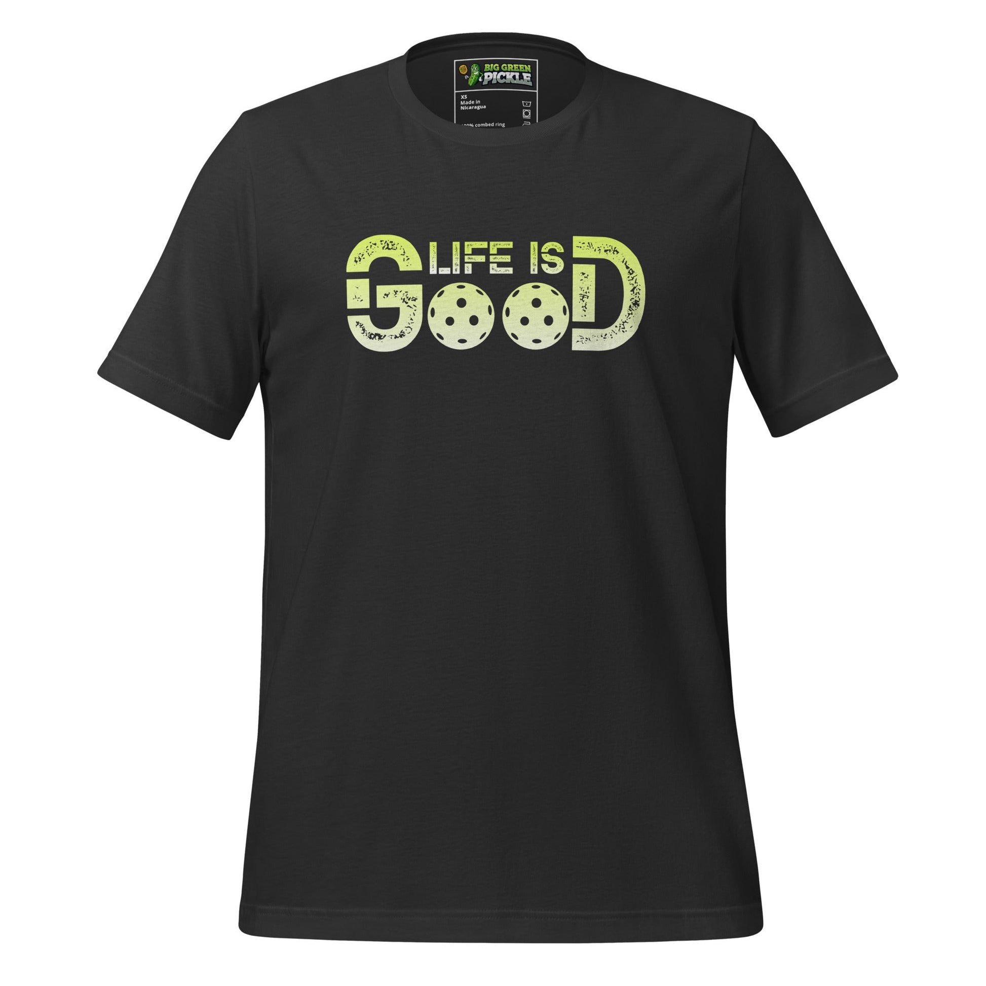 Life is Good Pickleball T-Shirt – Two Pickleballs, One Great Vibe - Dark Grey