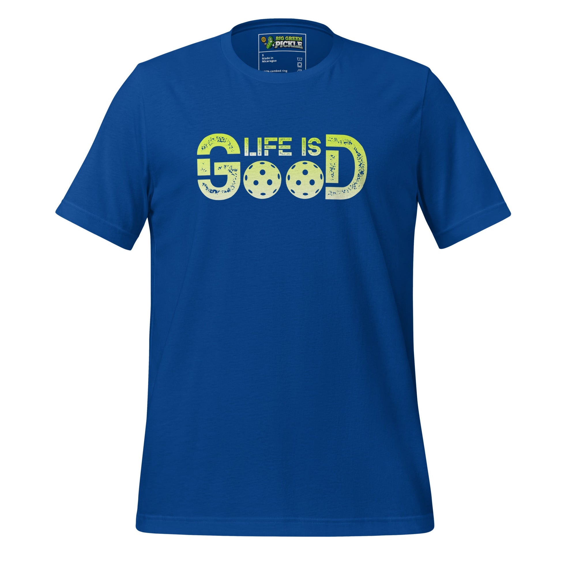 Life is Good Pickleball T-Shirt – Two Pickleballs, One Great Vibe - True Royal