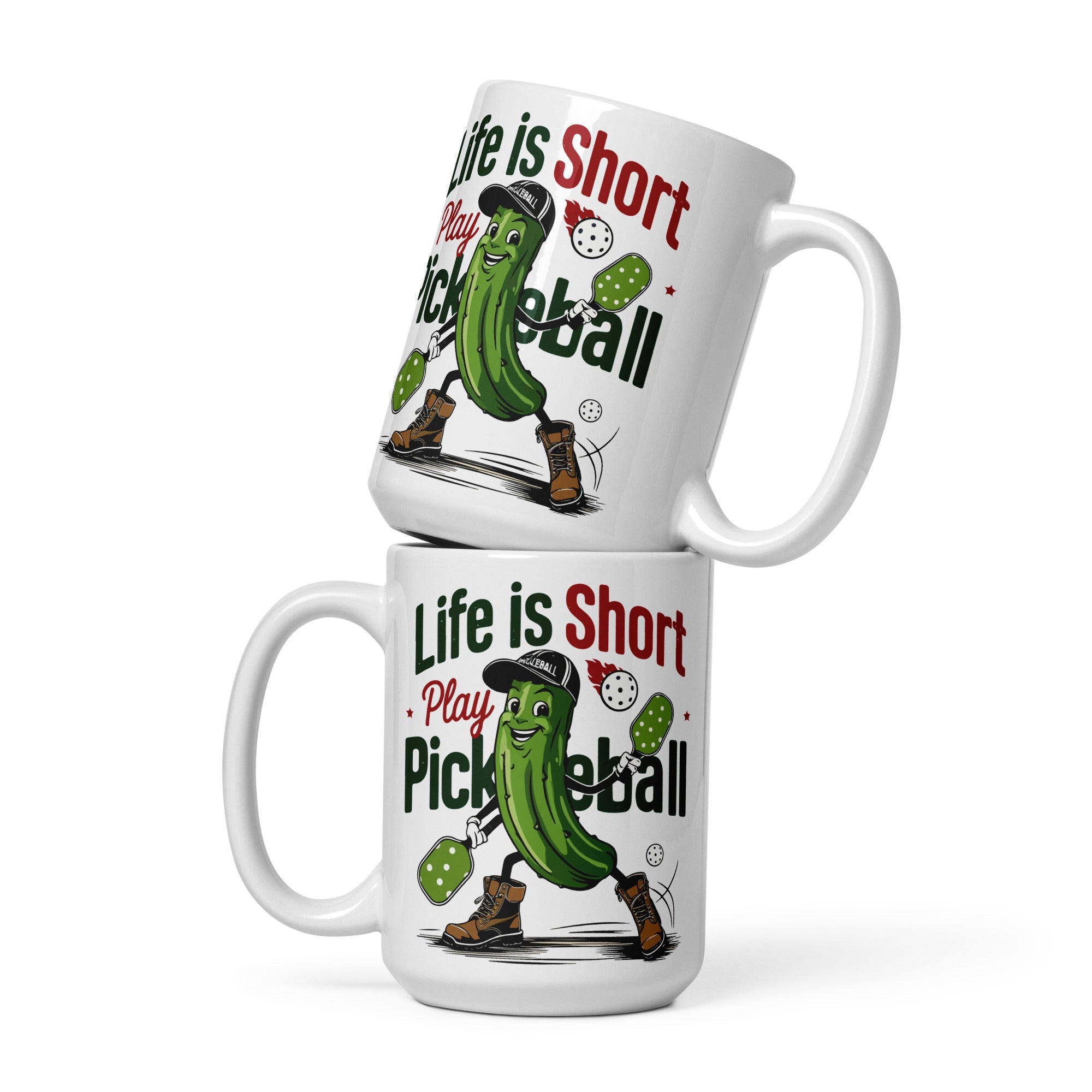 Life Is Short Play Pickleball Coffee Mug – Game Day Sip - 15 oz